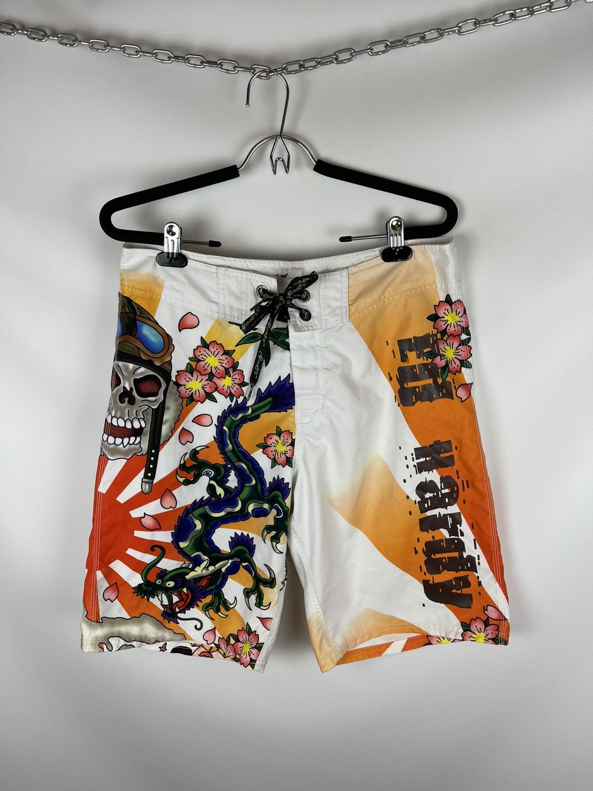 Christian Audigier Ed Hardy by Christian Audigier printed skull geisha biglogo Size US 32 / EU 48 - 1 Thumbnail