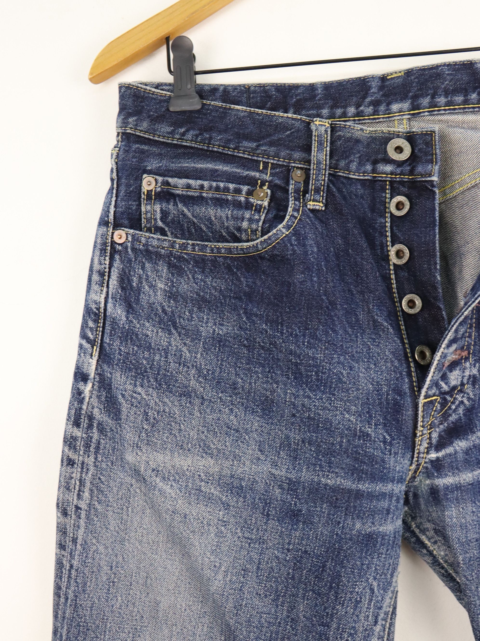 Kapital KAPITAL Selvedge Rare Denim Fly Button Jean Pant Size US 31 - 5 Thumbnail