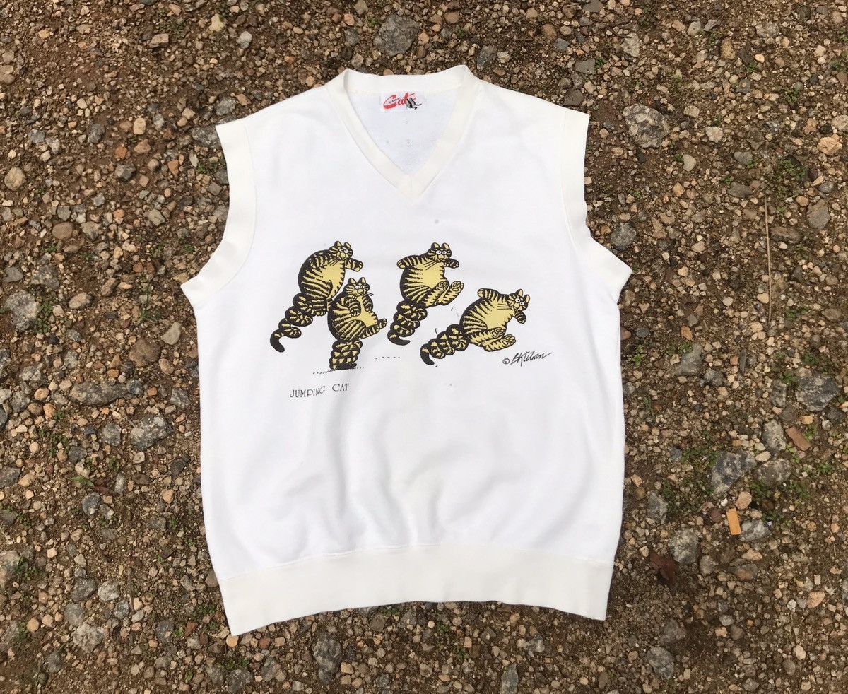 Other × Vintage Vintage 90’s Bkaliban Jumping Cats Jumper Sleeveless Size US S / EU 44-46 / 1 - 2 Thumbnail