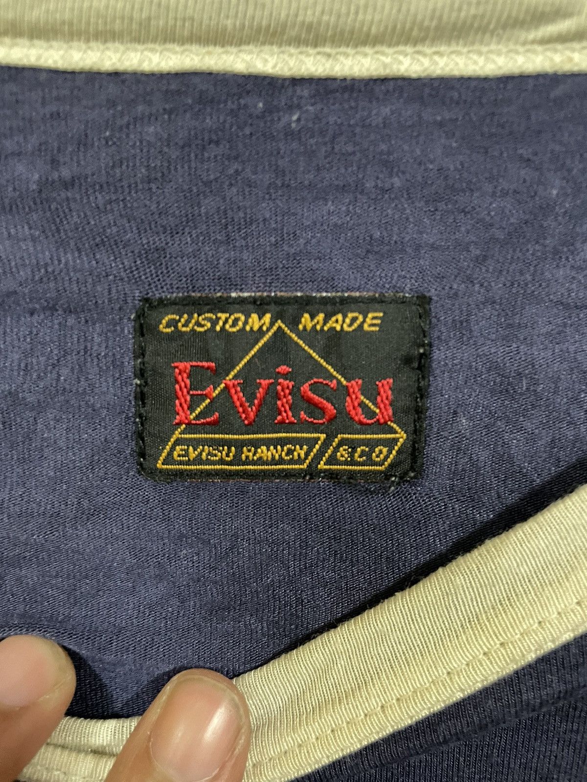 Evisu × Japanese Brand Rare Evisu Daicock Big Logo Stretchable tshirt Size US L / EU 52-54 / 3 - 5 Thumbnail