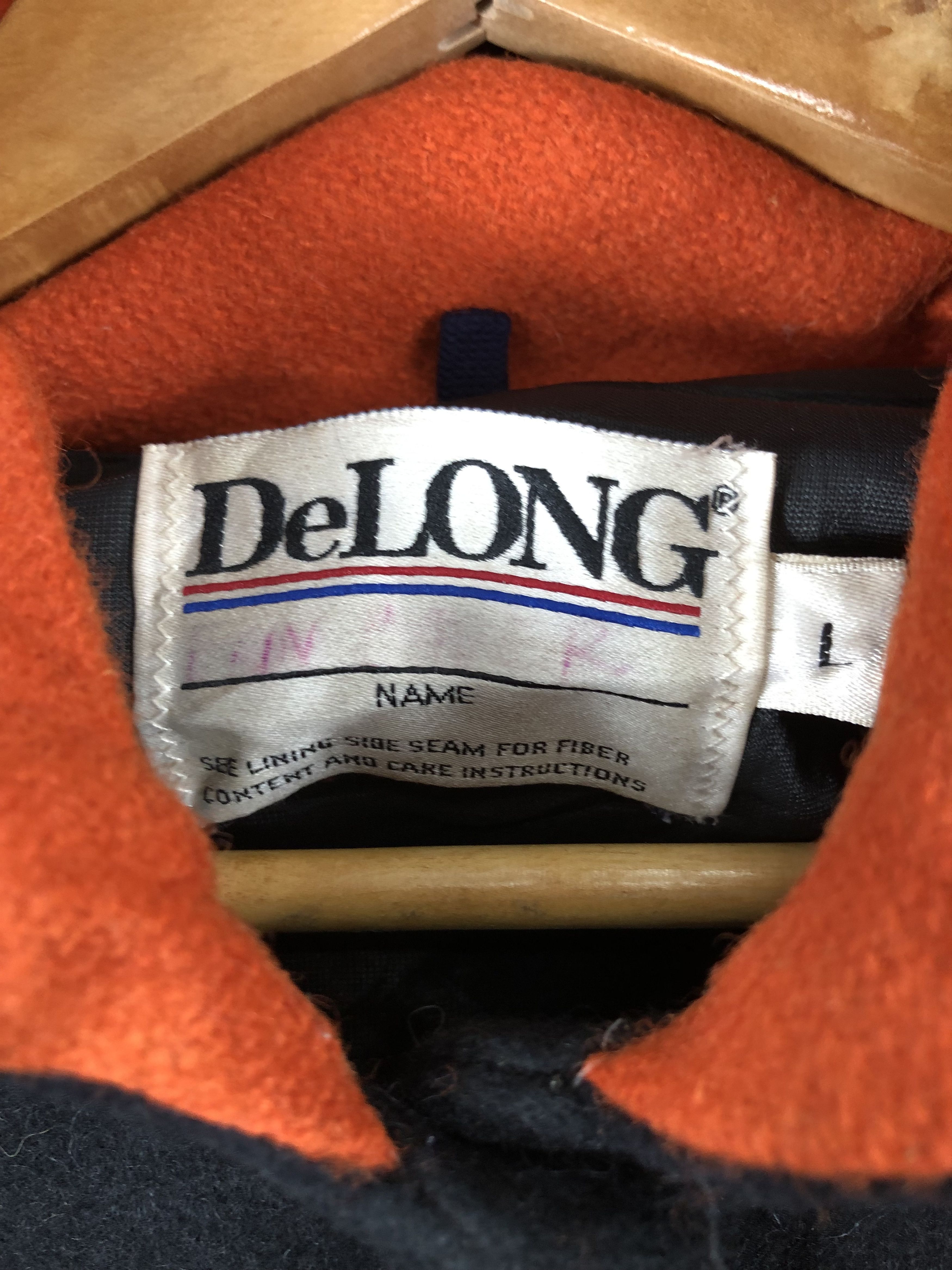 Delong Vintage 90s Delong Varsity Jacket Sleeve Leather V0237 Size US L / EU 52-54 / 3 - 10 Thumbnail