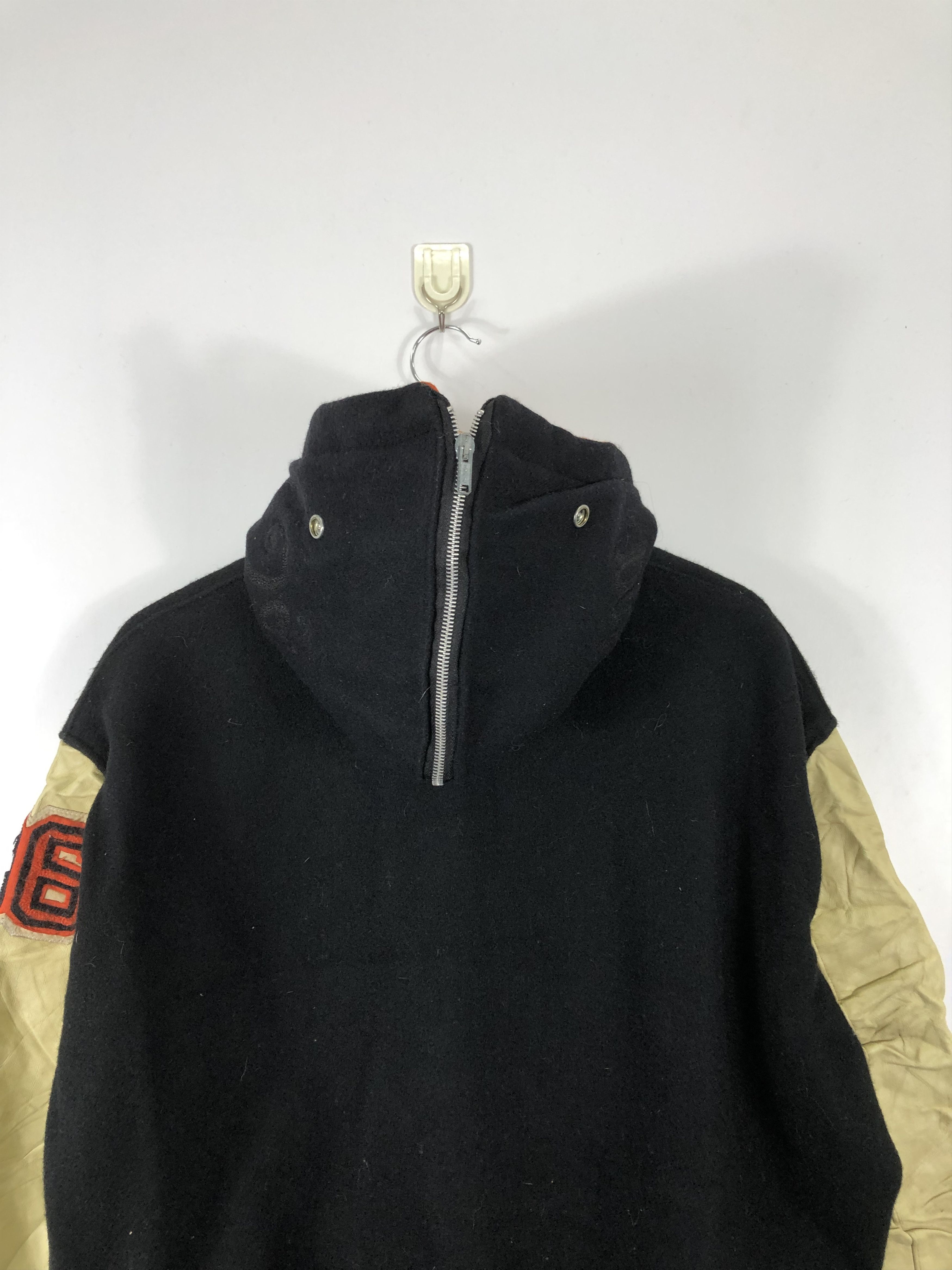 Delong Vintage 90s Delong Varsity Jacket Sleeve Leather V0237 Size US L / EU 52-54 / 3 - 4 Thumbnail