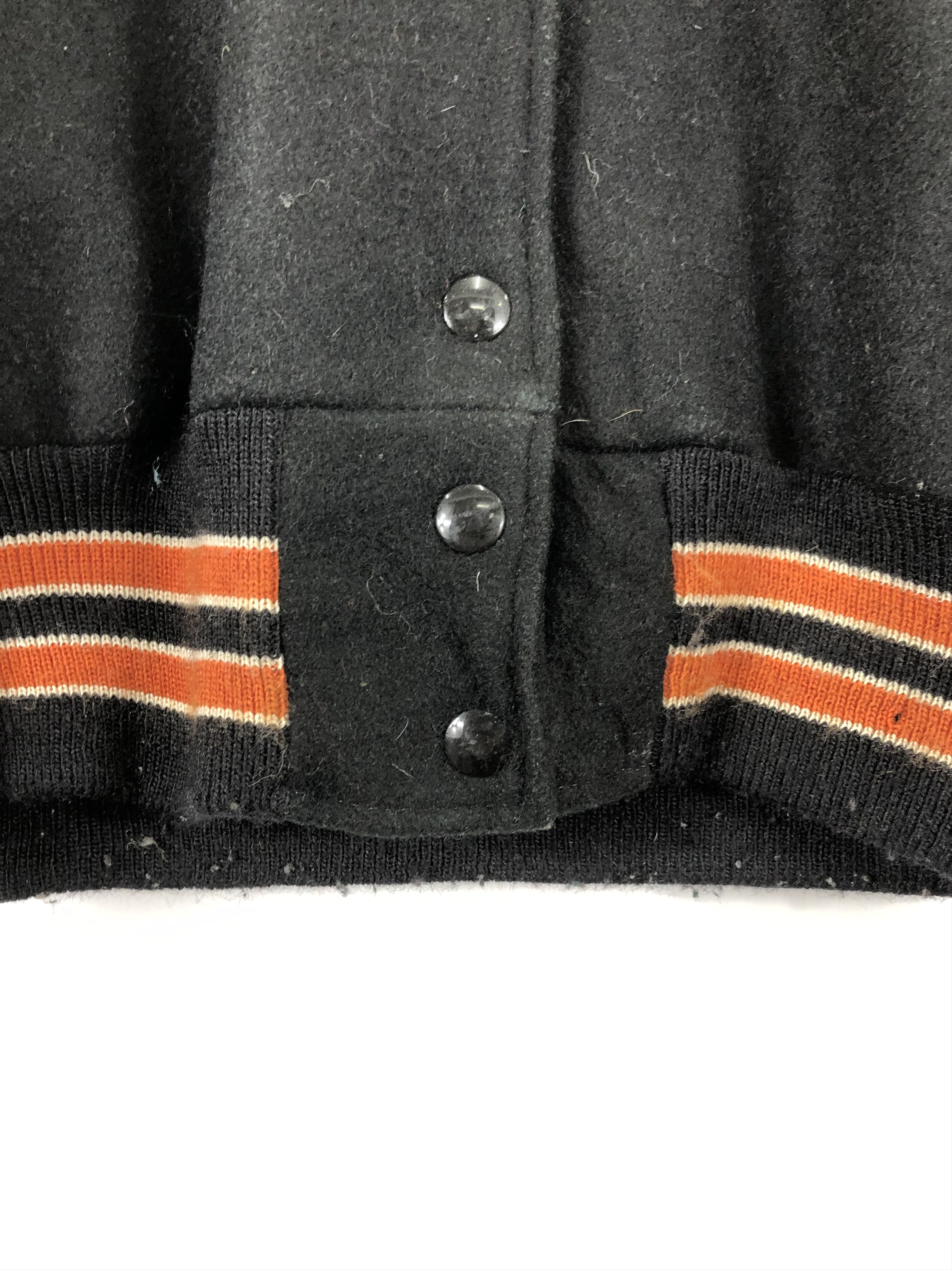 Delong Vintage 90s Delong Varsity Jacket Sleeve Leather V0237 Size US L / EU 52-54 / 3 - 9 Thumbnail