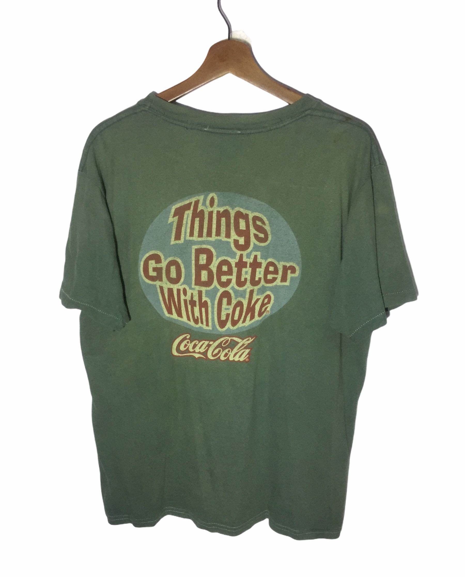image of Archival Clothing x Coca Cola Vintage Coca Cola Coke Rusty Fade Single Stitch Tee in Green (Size Me
