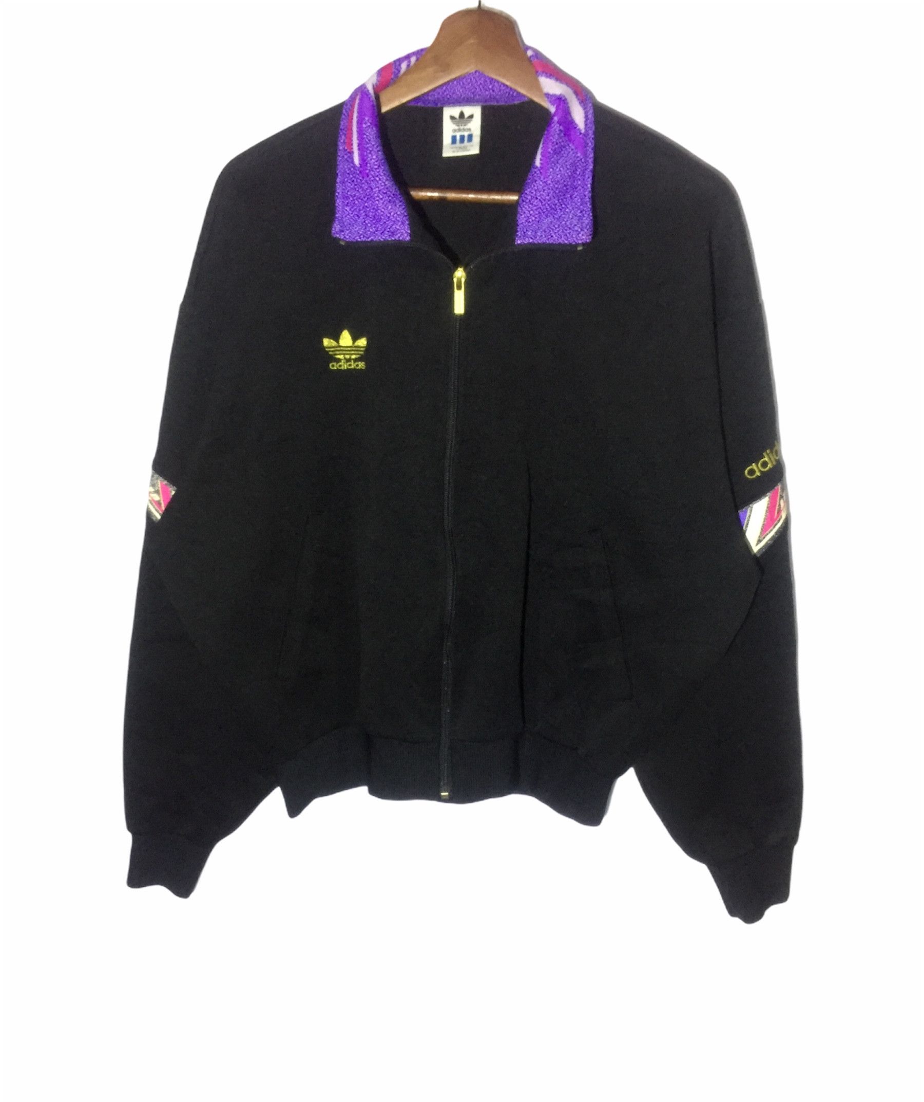 image of Vintage Adidas X Descente Jaspo 3 Stripes Light Jacket in Black, Men's (Size Large)