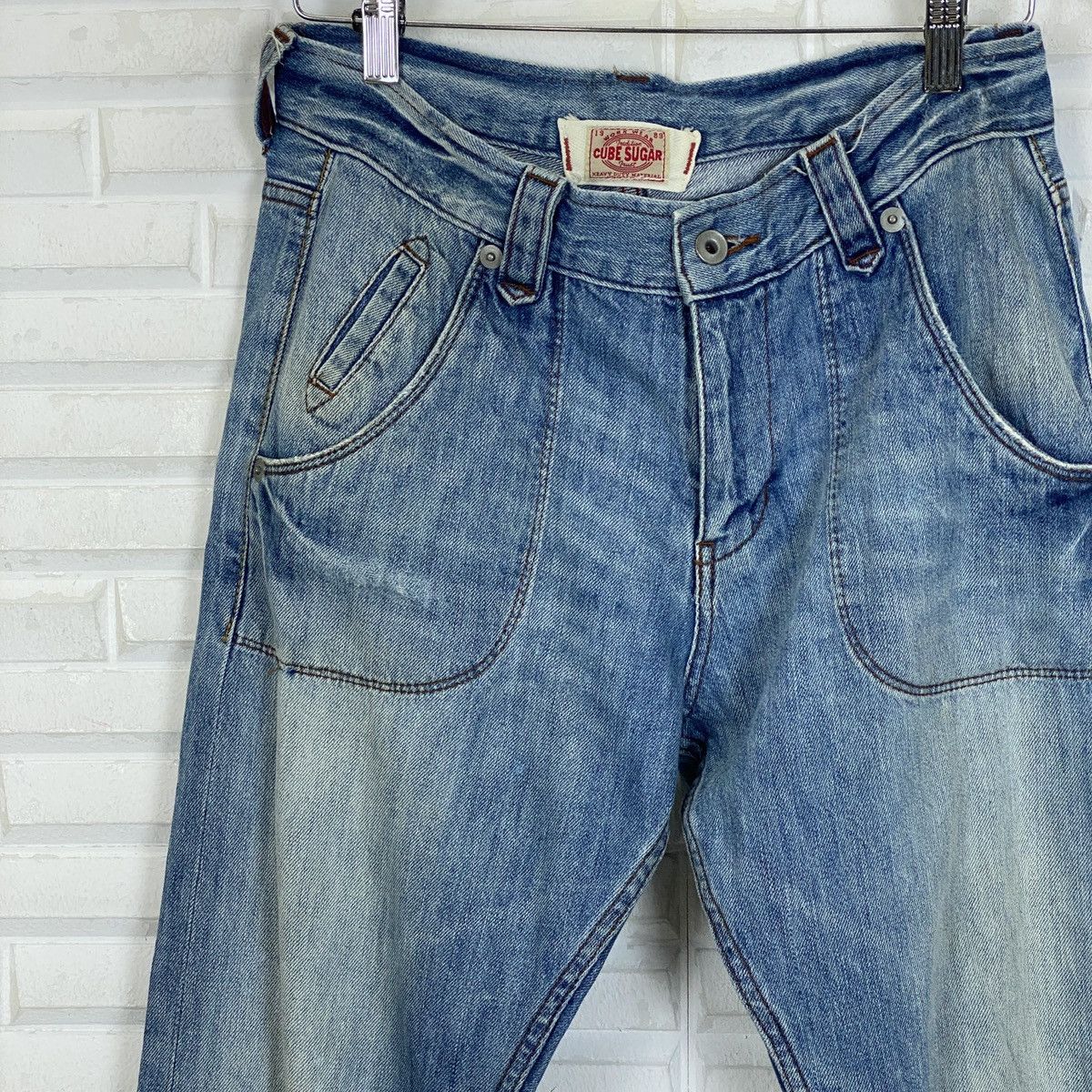 Japanese Brand 🔥LAST PRICE🔥 Vintage Cube Sugar Workwear Denim 1989 Size US 28 / EU 44 - 3 Thumbnail