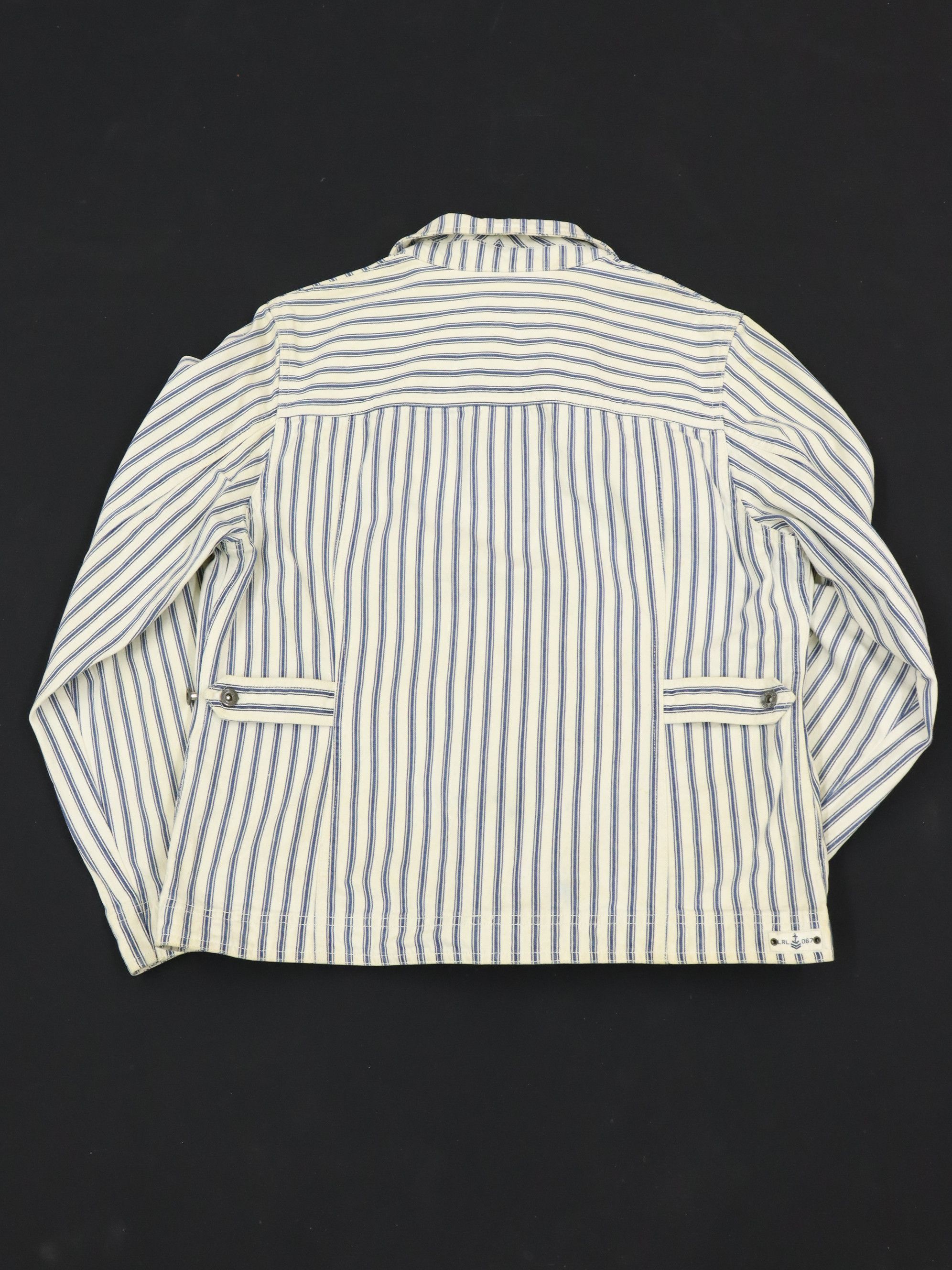 Lauren Ralph Lauren × Ralph Lauren Vintage LRL Hickory Stripe Sailor Nautical Denim Jacket Size US M / EU 48-50 / 2 - 2 Thumbnail