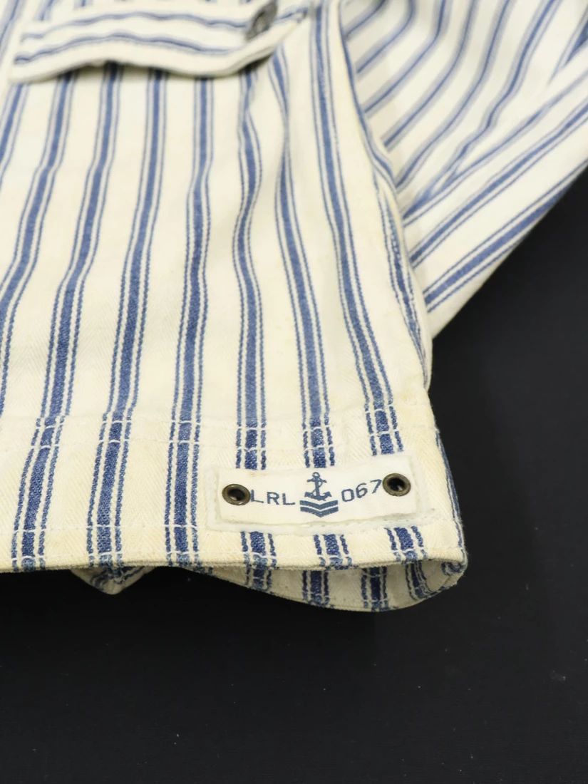 Lauren Ralph Lauren × Ralph Lauren Vintage LRL Hickory Stripe Sailor Nautical Denim Jacket Size US M / EU 48-50 / 2 - 15 Thumbnail