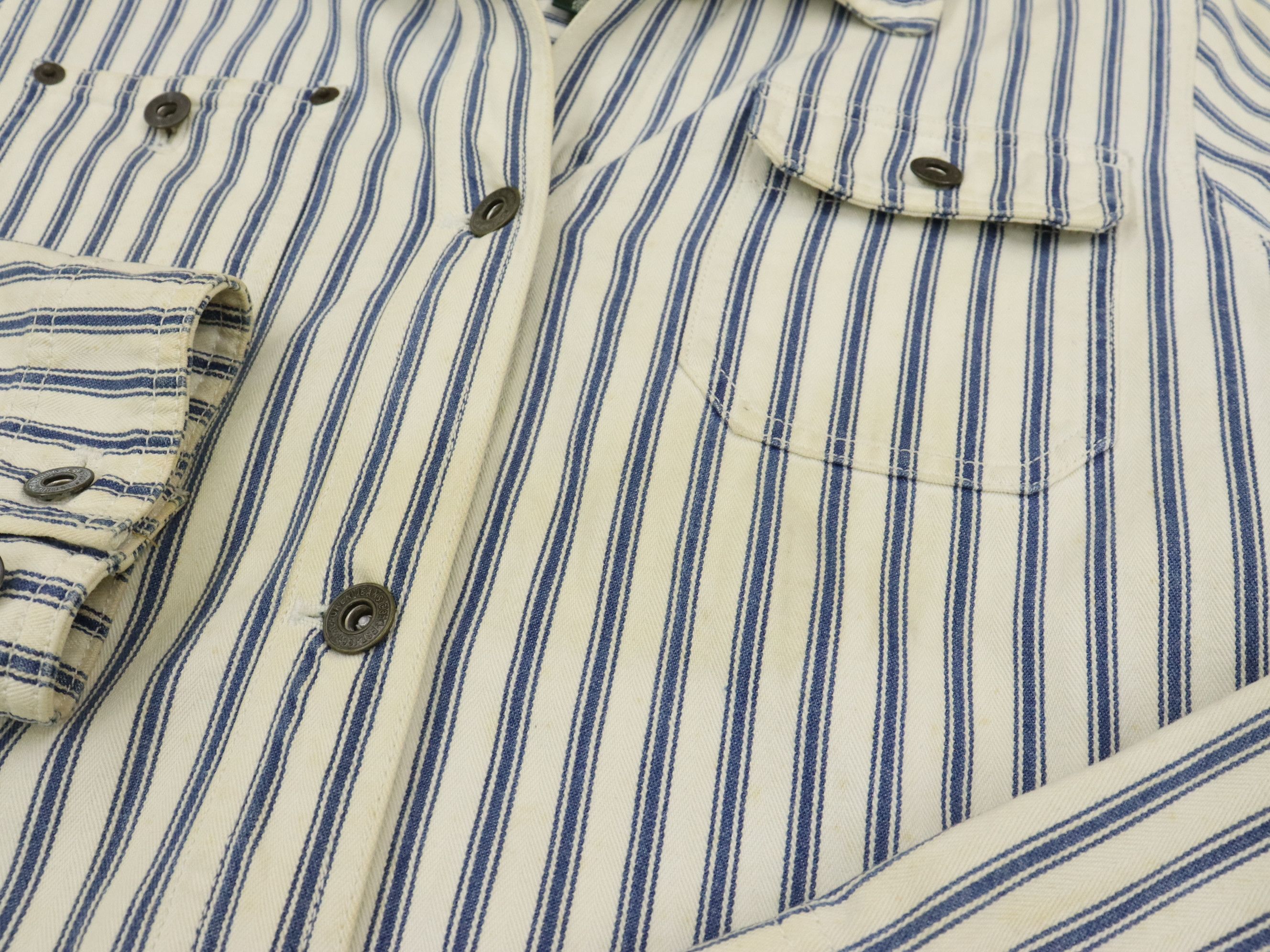 Lauren Ralph Lauren × Ralph Lauren Vintage LRL Hickory Stripe Sailor Nautical Denim Jacket Size US M / EU 48-50 / 2 - 8 Thumbnail