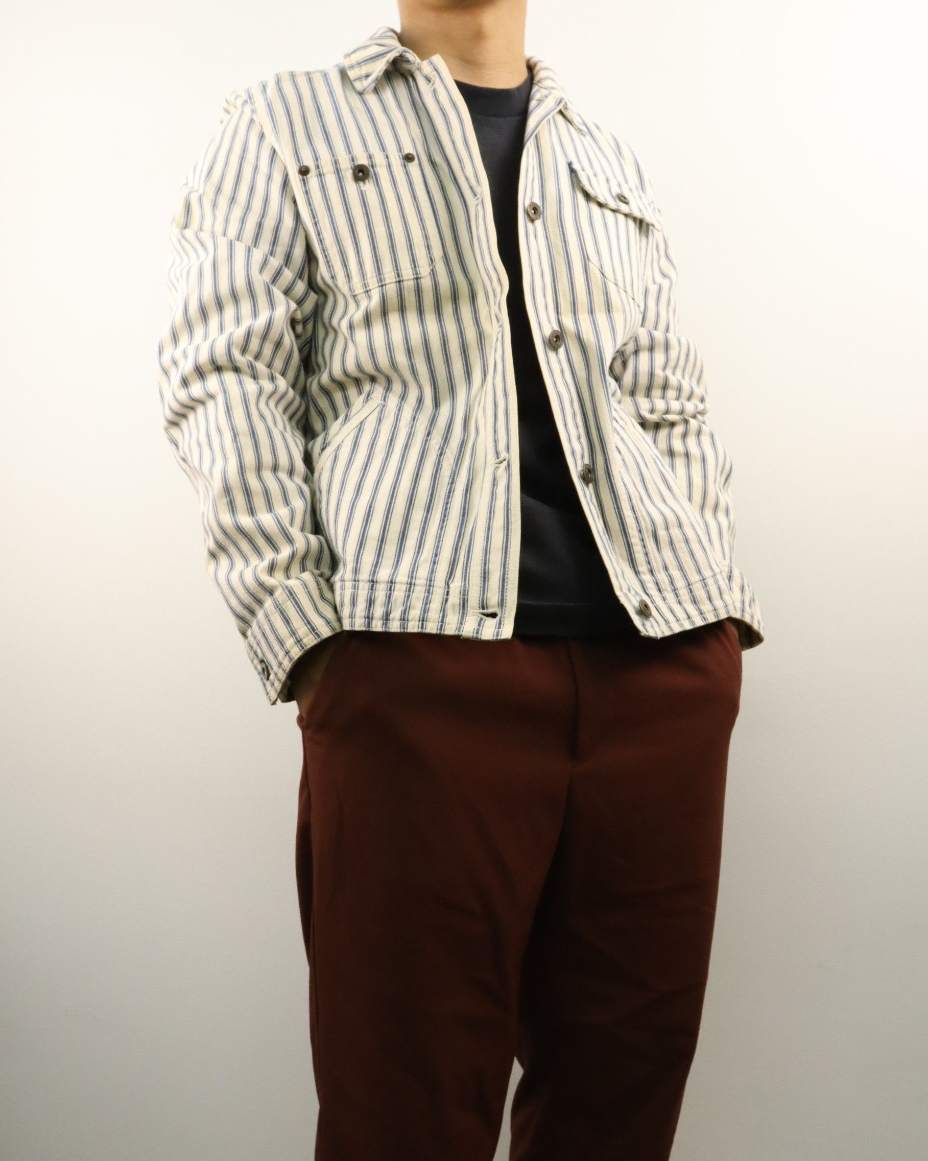 Lauren Ralph Lauren × Ralph Lauren Vintage LRL Hickory Stripe Sailor Nautical Denim Jacket Size US M / EU 48-50 / 2 - 3 Thumbnail