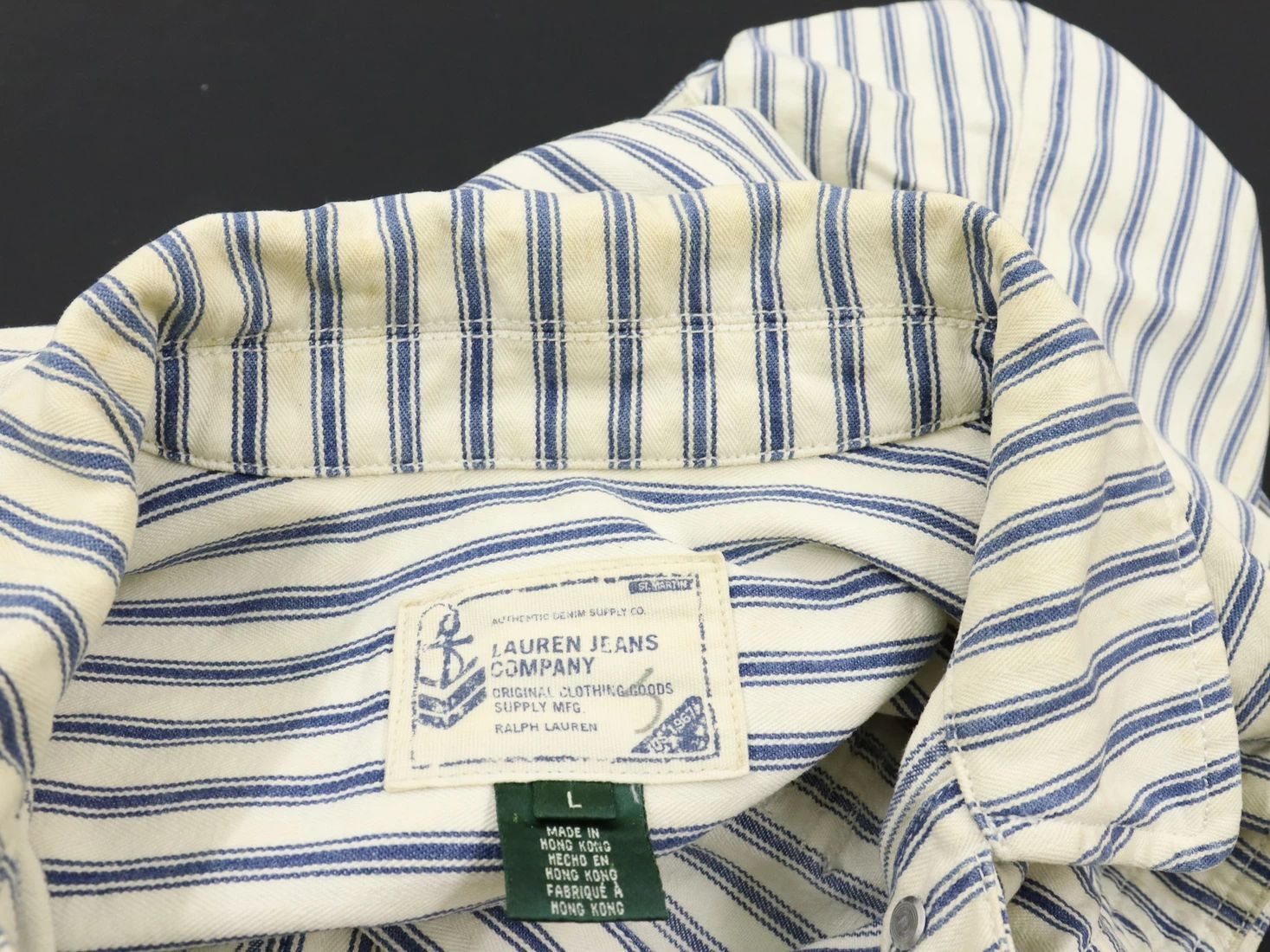 Lauren Ralph Lauren × Ralph Lauren Vintage LRL Hickory Stripe Sailor Nautical Denim Jacket Size US M / EU 48-50 / 2 - 17 Thumbnail