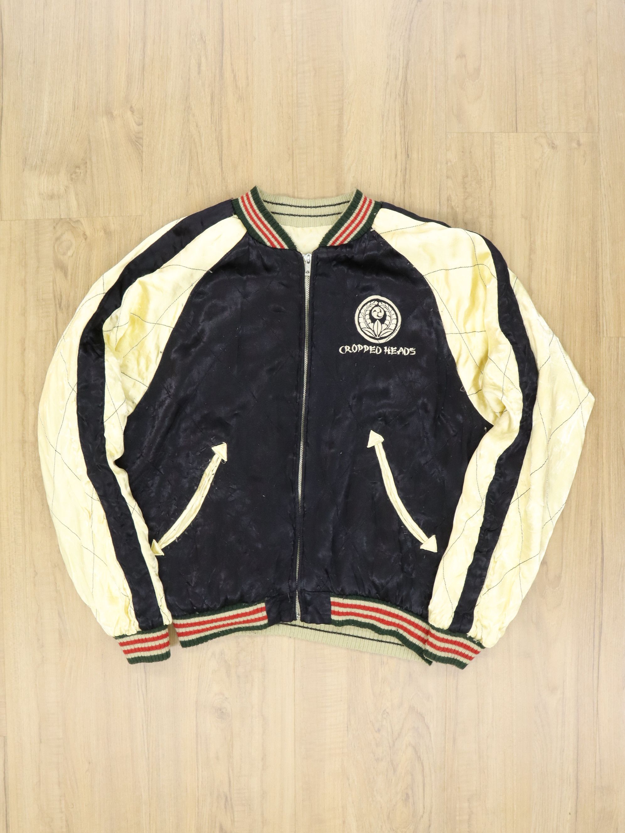 Japanese Brand VTG. TIGER NAGOYA CROPPED HEADS RAYON REVERSIBLE SUKAJAN Size US S / EU 44-46 / 1 - 5 Thumbnail