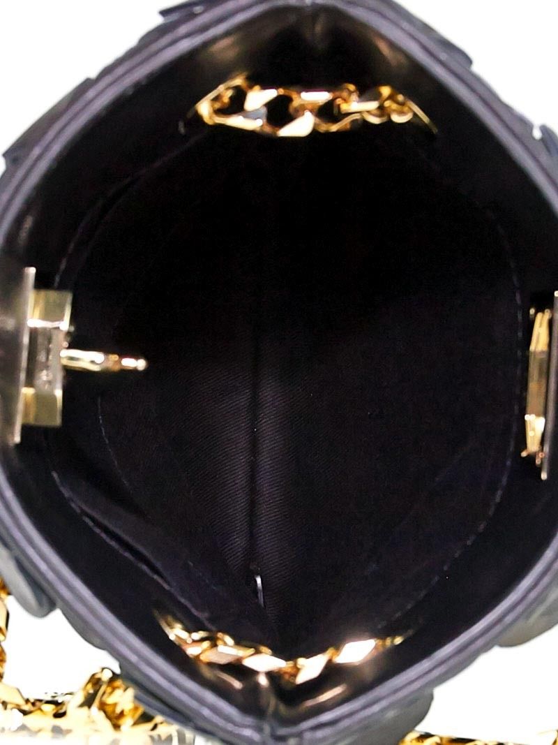 Givenchy GIVENCHY Shark Tooth Black Leather Gold Chain Small Tote Size ONE SIZE - 4 Thumbnail