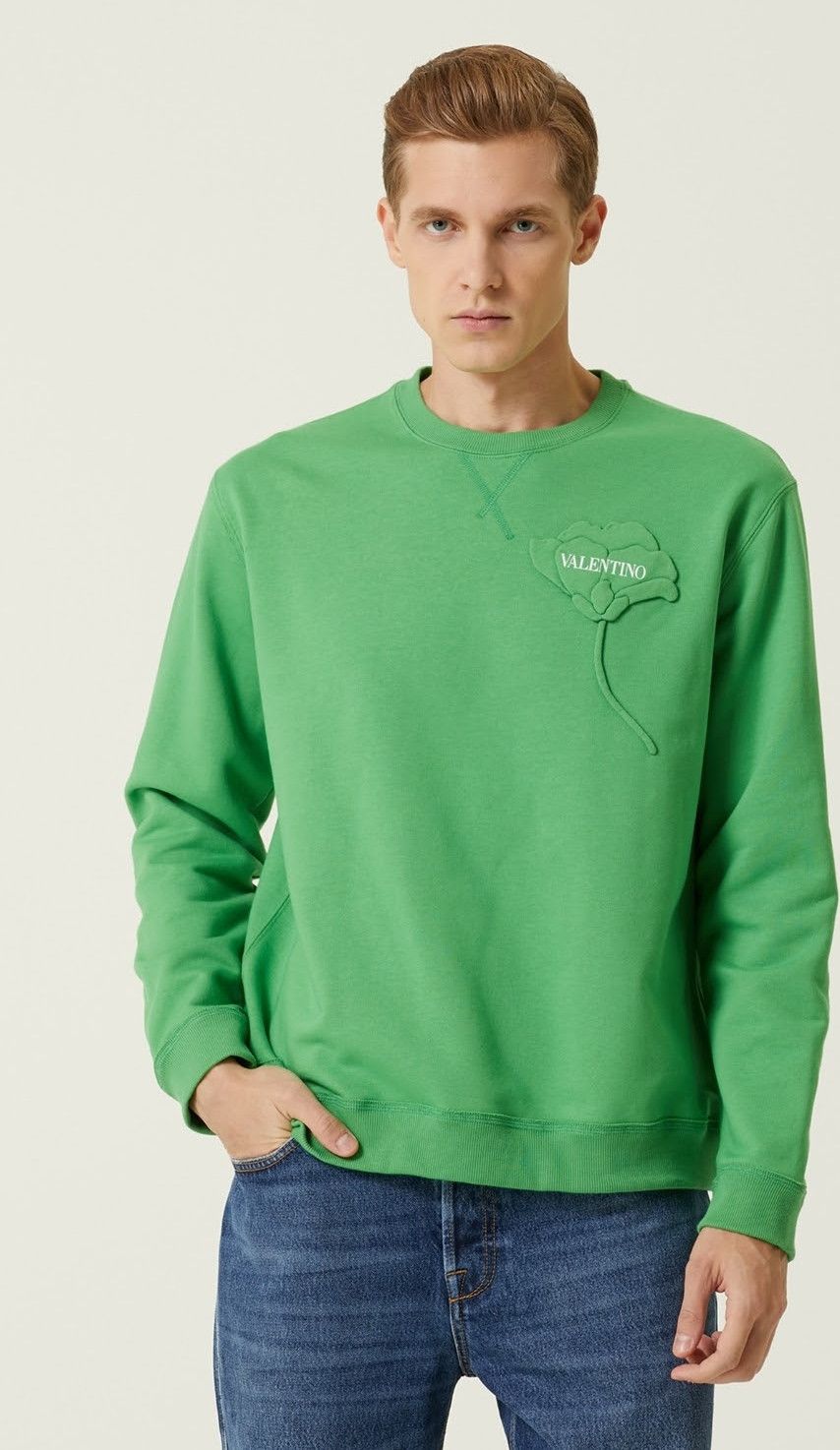 Valentino $1390 VALENTINO green logo flower patch sweatshirt Medium Size US M / EU 48-50 / 2 - 1 Thumbnail