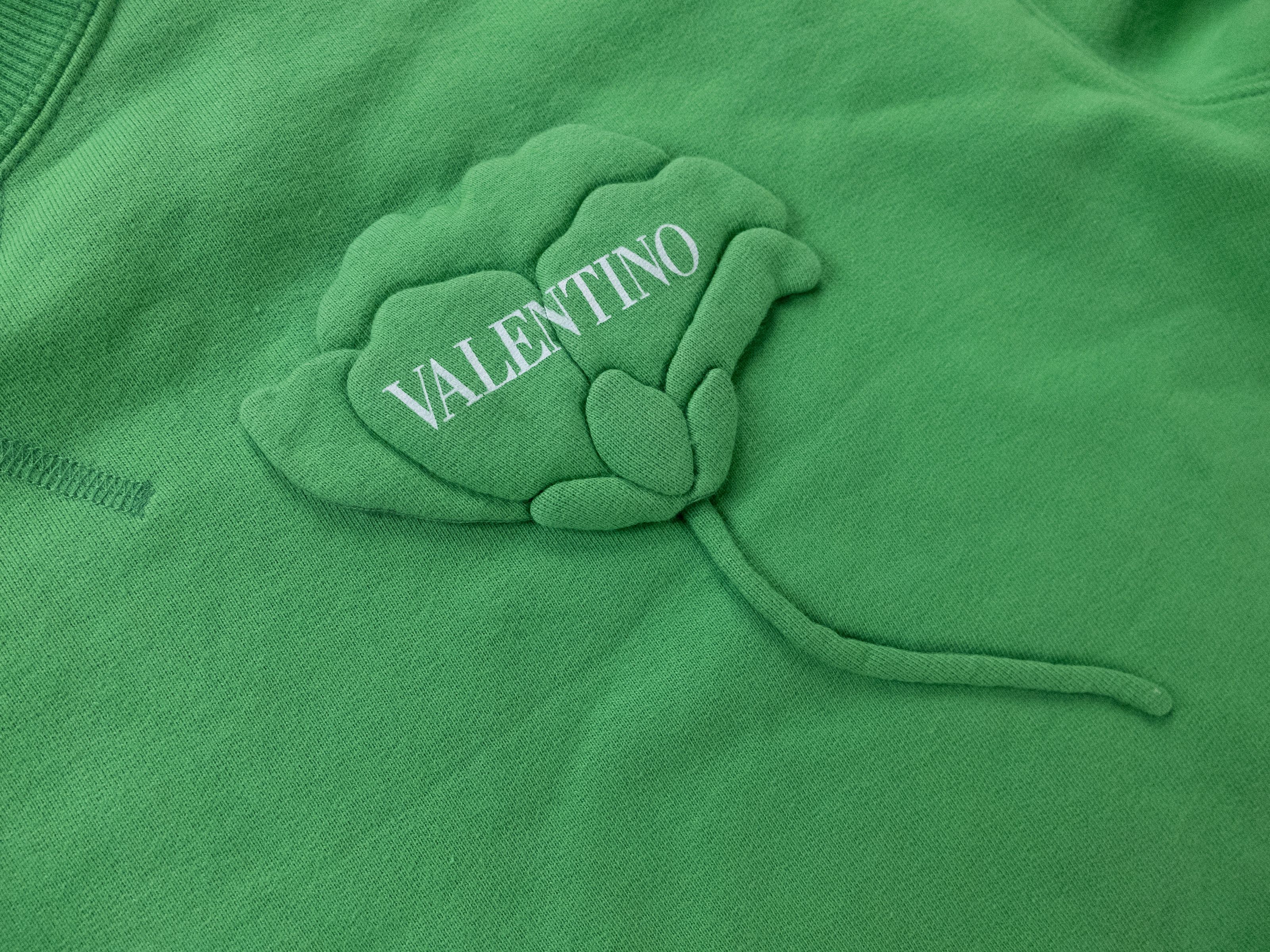 Valentino $1390 VALENTINO green logo flower patch sweatshirt Medium Size US M / EU 48-50 / 2 - 7 Thumbnail