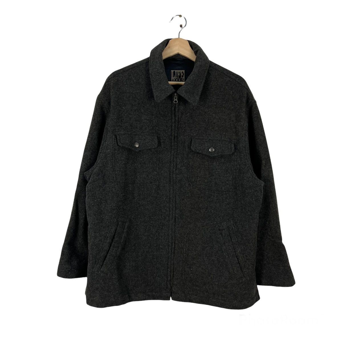 Japanese Brand VINTAGE LIGE TOOLS WOOL JACKET MULTI POCKET CARGO DESIGN Size US M / EU 48-50 / 2 - 1 Thumbnail