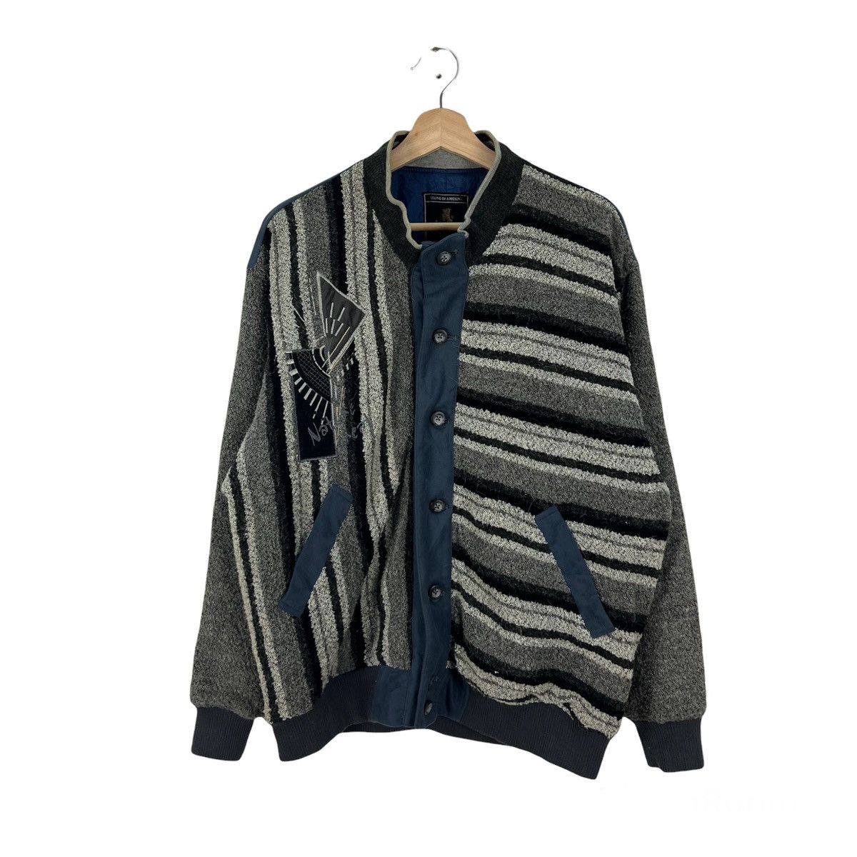Japanese Brand VINTAGE KEN VALIDO RESERVE STRIPED STYLE DESIGN JACKET Size US M / EU 48-50 / 2 - 1 Thumbnail