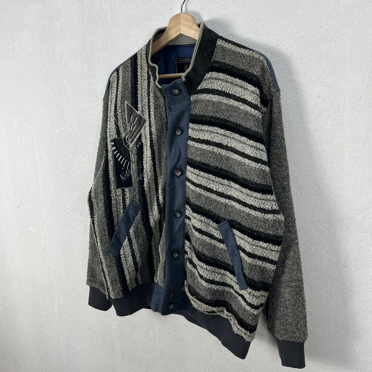 Japanese Brand VINTAGE KEN VALIDO RESERVE STRIPED STYLE DESIGN JACKET Size US M / EU 48-50 / 2 - 2 Thumbnail
