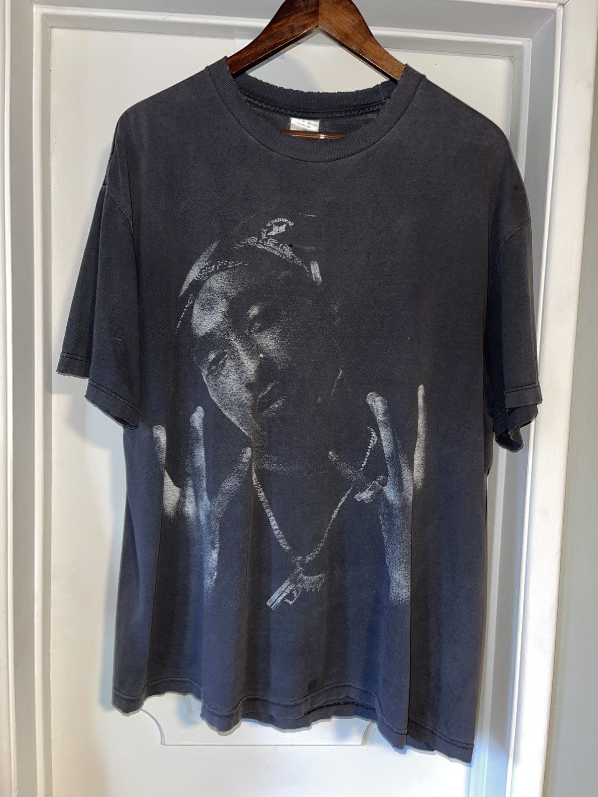 image of Very Vintage 1990’S Tupac Shakur T-Shirt in Grey, Men's (Size XL)