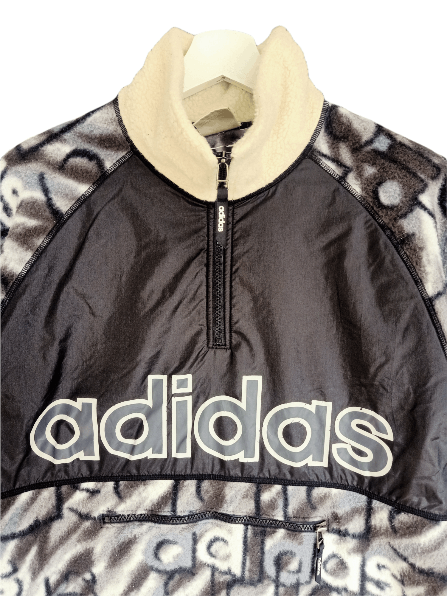 Adidas Adidas Deep pile Anorak Sweatshirt Size US L / EU 52-54 / 3 - 3 Thumbnail