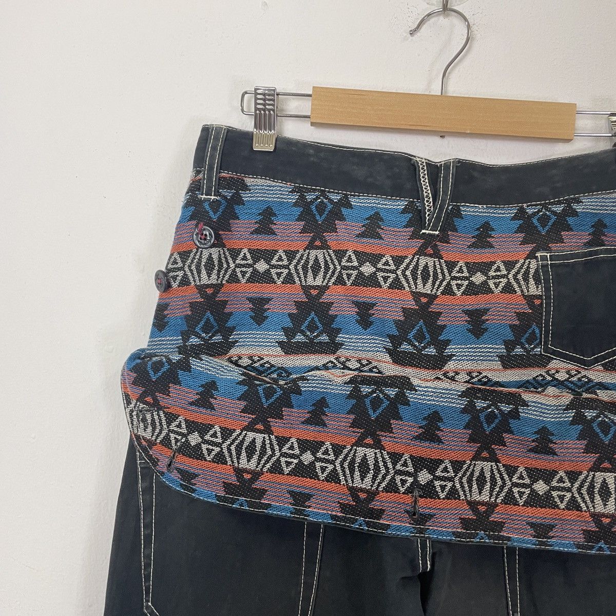 Other Vintage Unbranded Aztec Navajo Style Denim Jeans Size US 30 / EU 46 - 3 Thumbnail