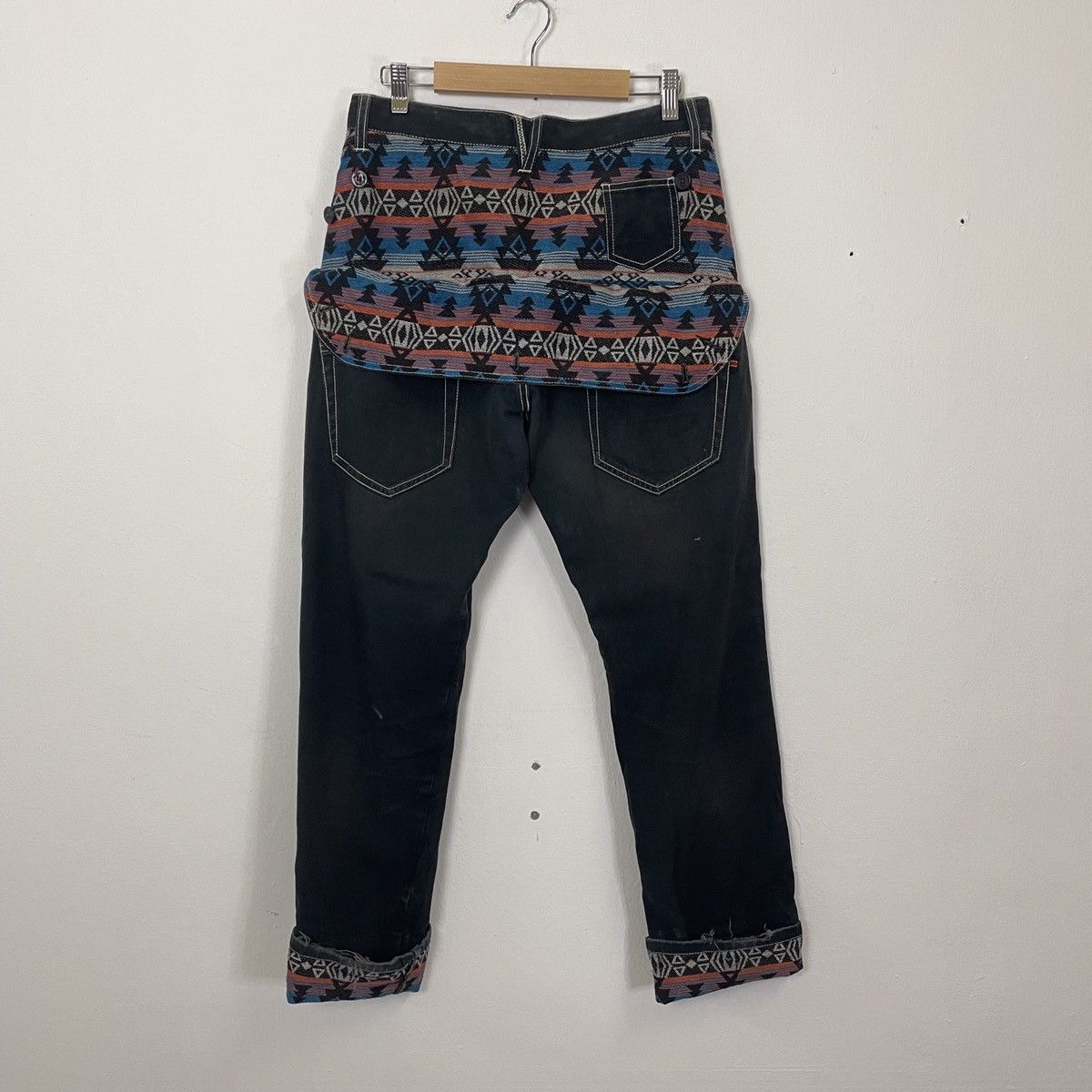 Other Vintage Unbranded Aztec Navajo Style Denim Jeans Size US 30 / EU 46 - 1 Thumbnail