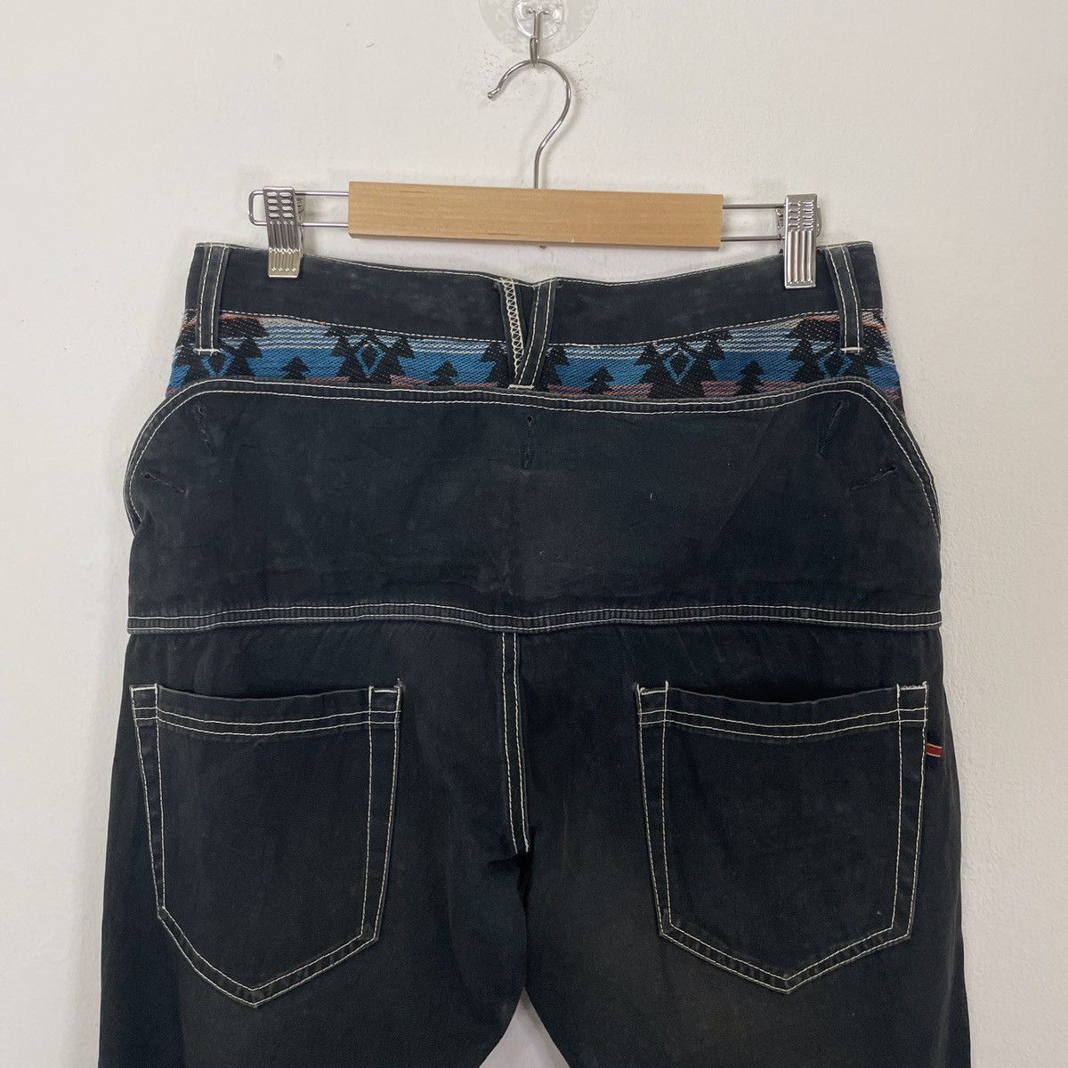 Other Vintage Unbranded Aztec Navajo Style Denim Jeans Size US 30 / EU 46 - 4 Thumbnail