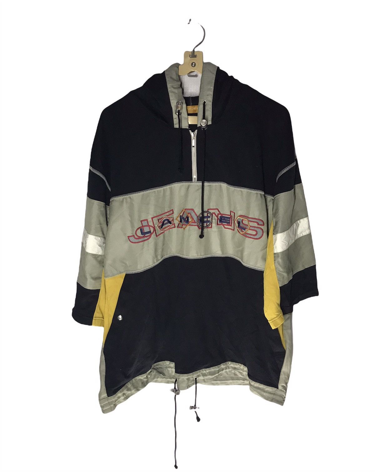 Lancel jeans sweatshirt hoodie half zipper spellout