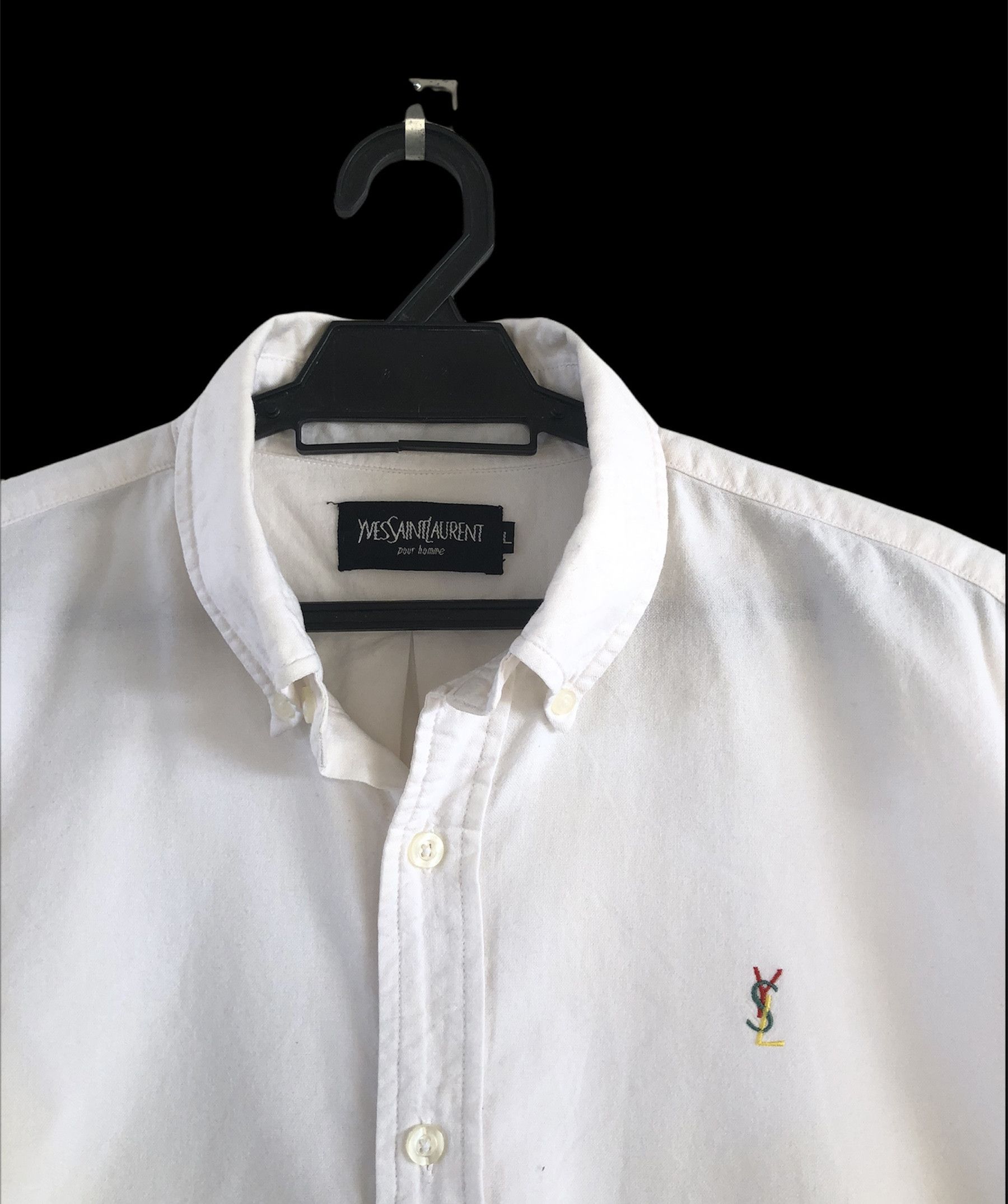 Vintage VINTAGE YSL POUR HOMME MULTICOLOURS SMALL LOGO BUTTON UPS Size US XL / EU 56 / 4 - 1 Thumbnail