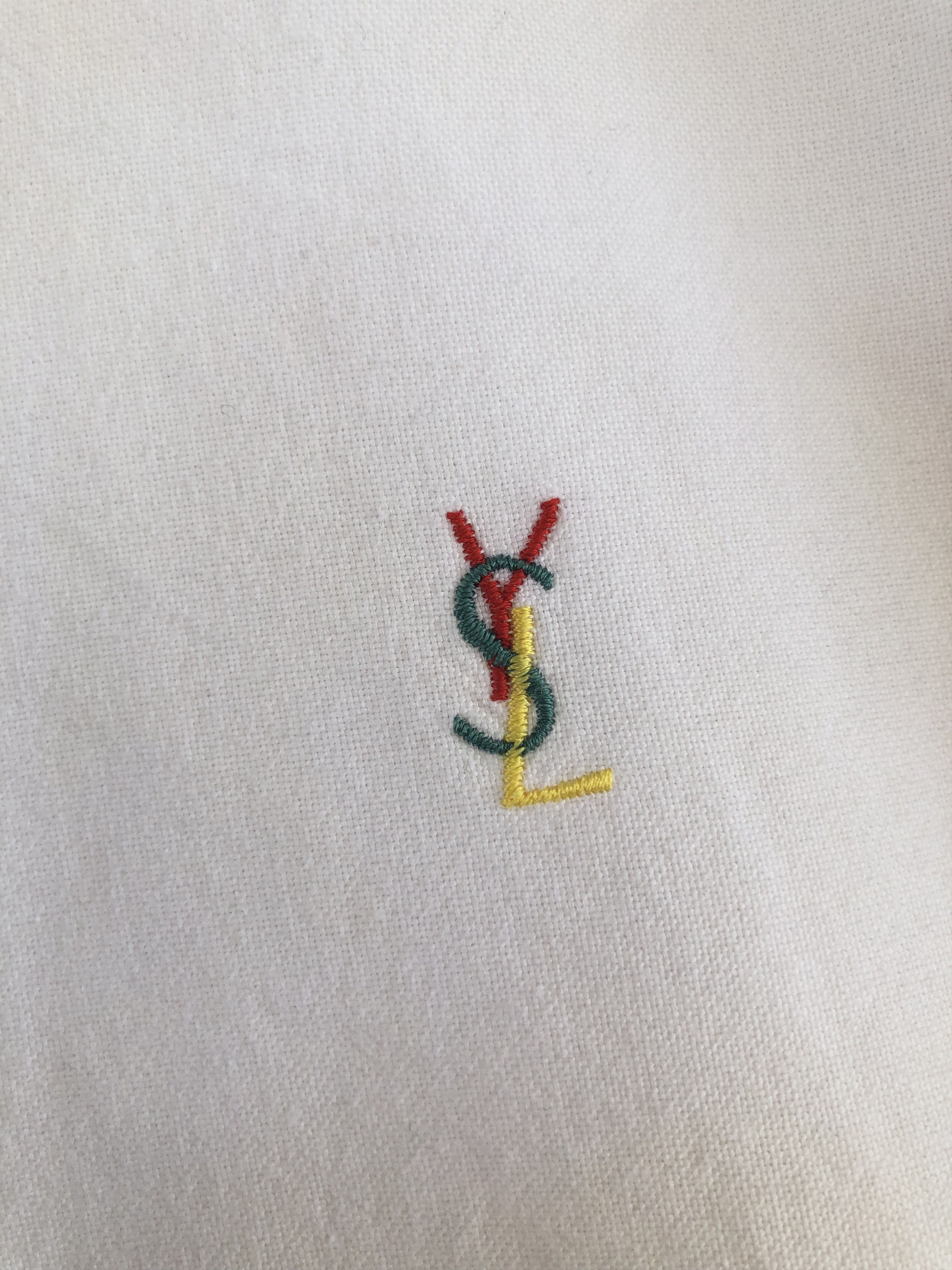 Vintage VINTAGE YSL POUR HOMME MULTICOLOURS SMALL LOGO BUTTON UPS Size US XL / EU 56 / 4 - 4 Thumbnail