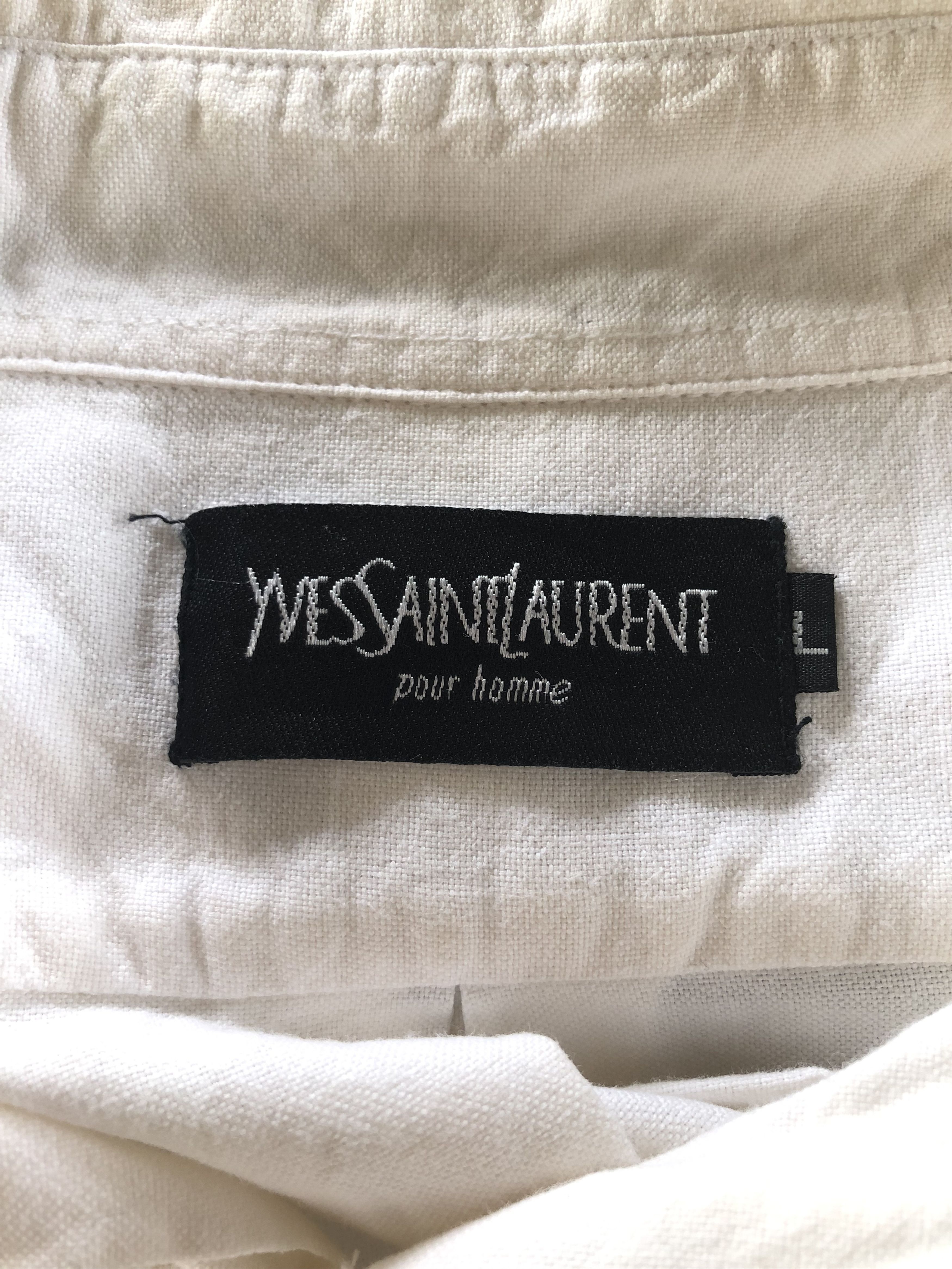 Vintage VINTAGE YSL POUR HOMME MULTICOLOURS SMALL LOGO BUTTON UPS Size US XL / EU 56 / 4 - 7 Thumbnail