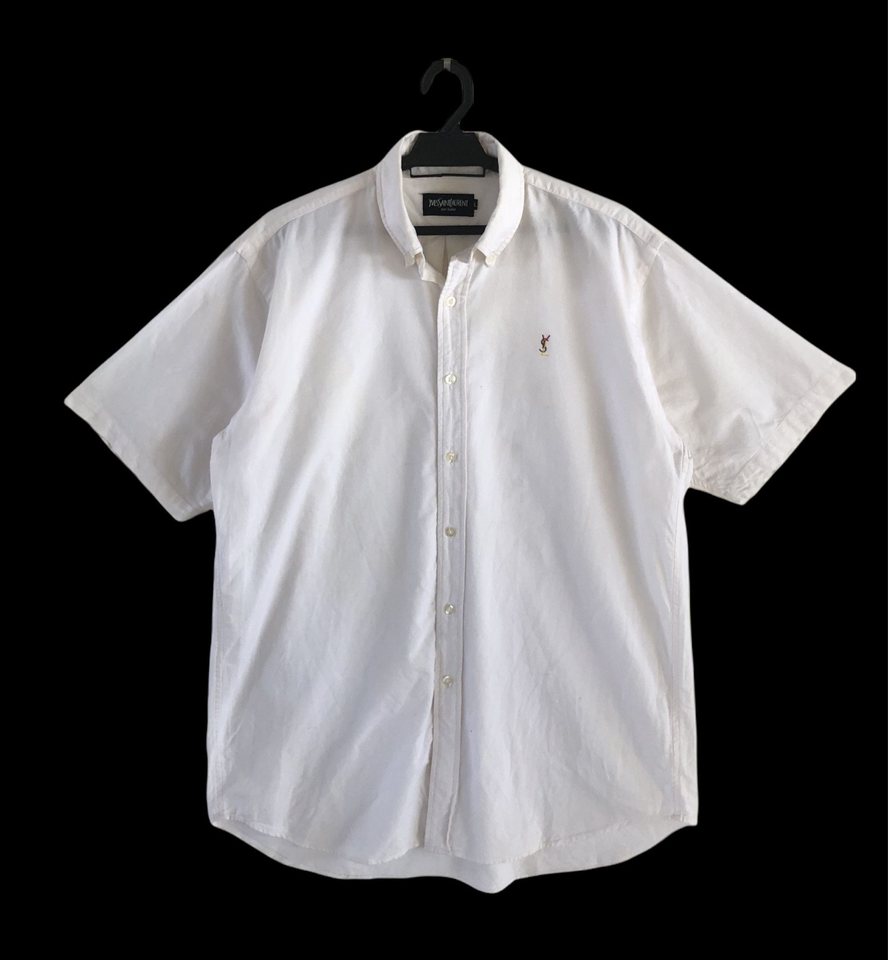 Vintage VINTAGE YSL POUR HOMME MULTICOLOURS SMALL LOGO BUTTON UPS Size US XL / EU 56 / 4 - 2 Thumbnail