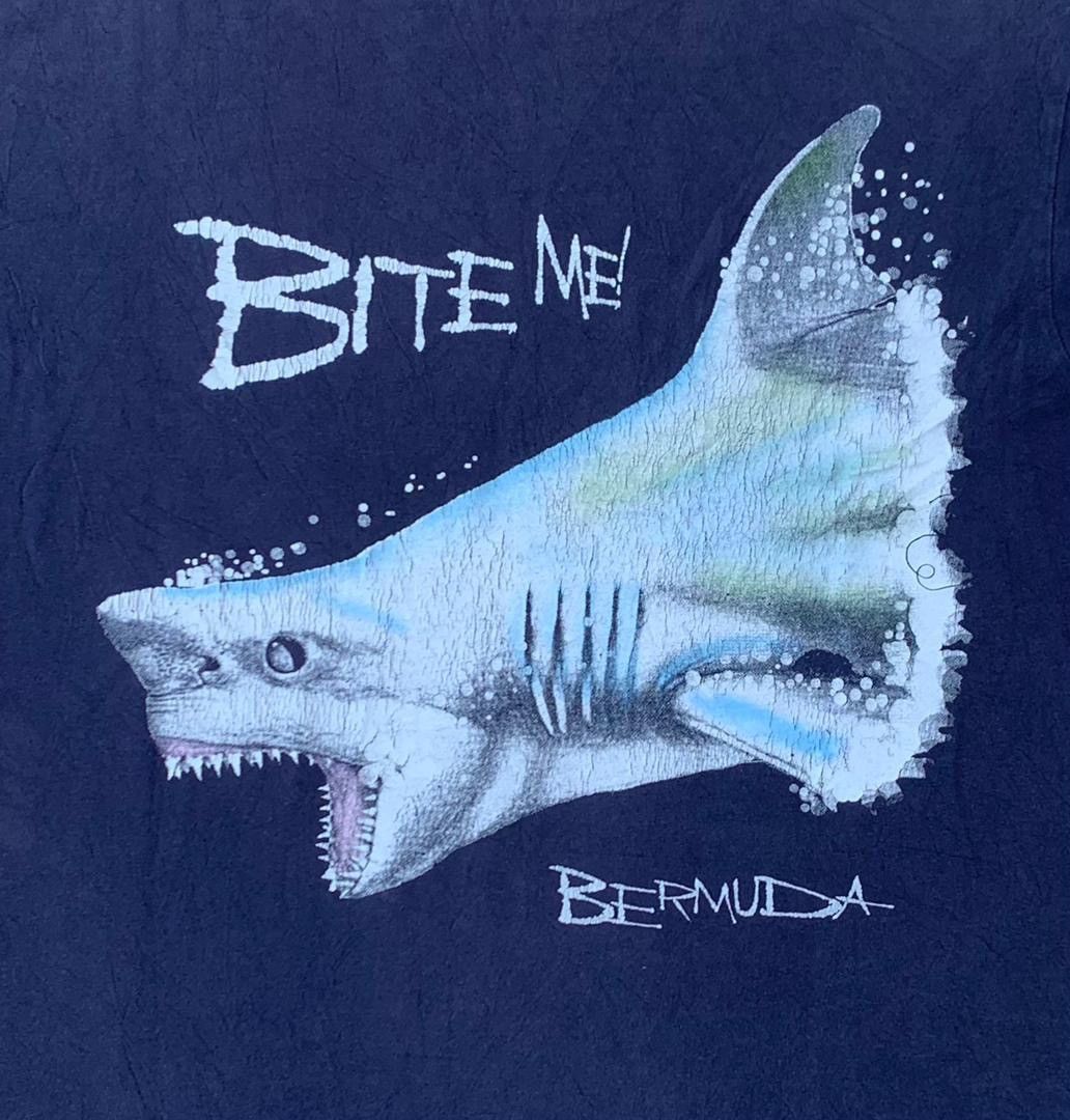 Anvil × Vintage vintage tee C - 10 Bite Me Bermuda jaws parody Size US M / EU 48-50 / 2 - 2 Thumbnail