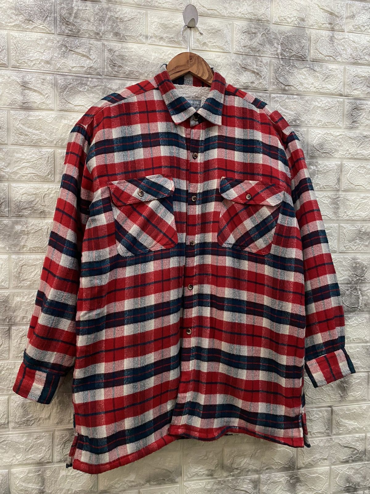 Vintage 🔥Work folk Tartan fleece jacket Size US L / EU 52-54 / 3 - 3 Thumbnail