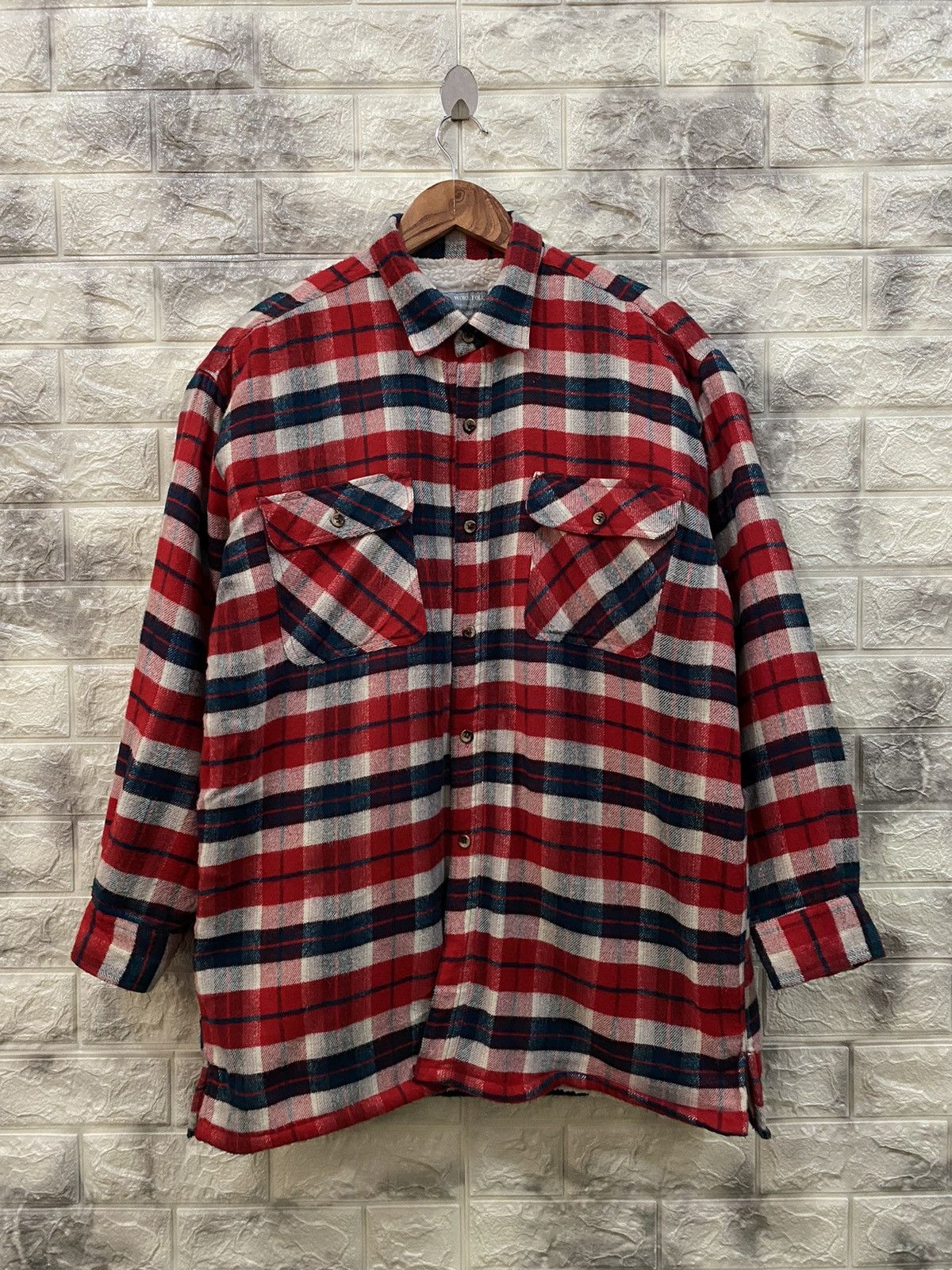 Vintage 🔥Work folk Tartan fleece jacket Size US L / EU 52-54 / 3 - 2 Thumbnail