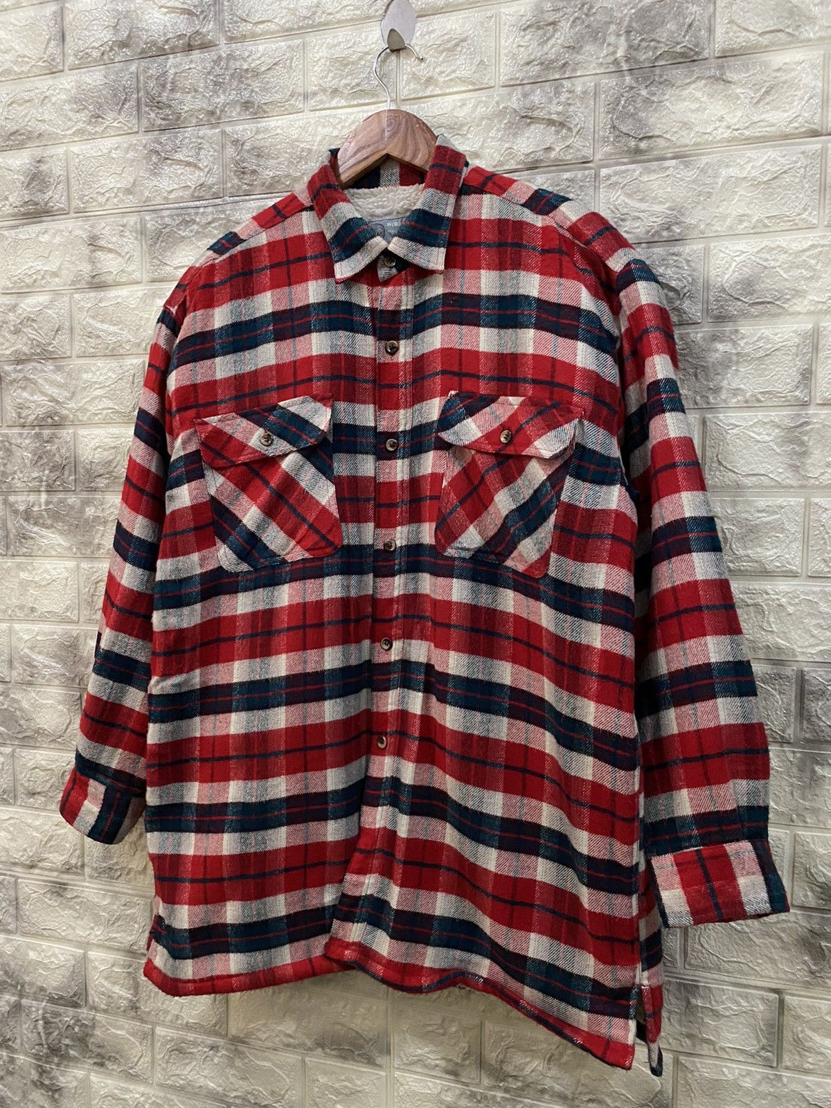 Vintage 🔥Work folk Tartan fleece jacket Size US L / EU 52-54 / 3 - 4 Thumbnail
