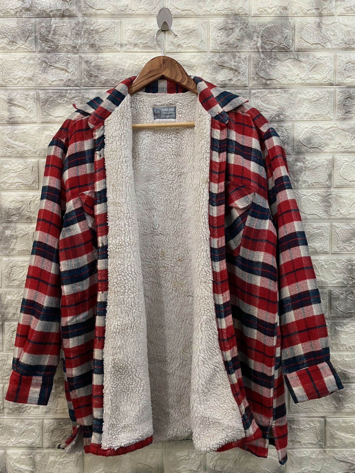 Vintage 🔥Work folk Tartan fleece jacket Size US L / EU 52-54 / 3 - 8 Thumbnail