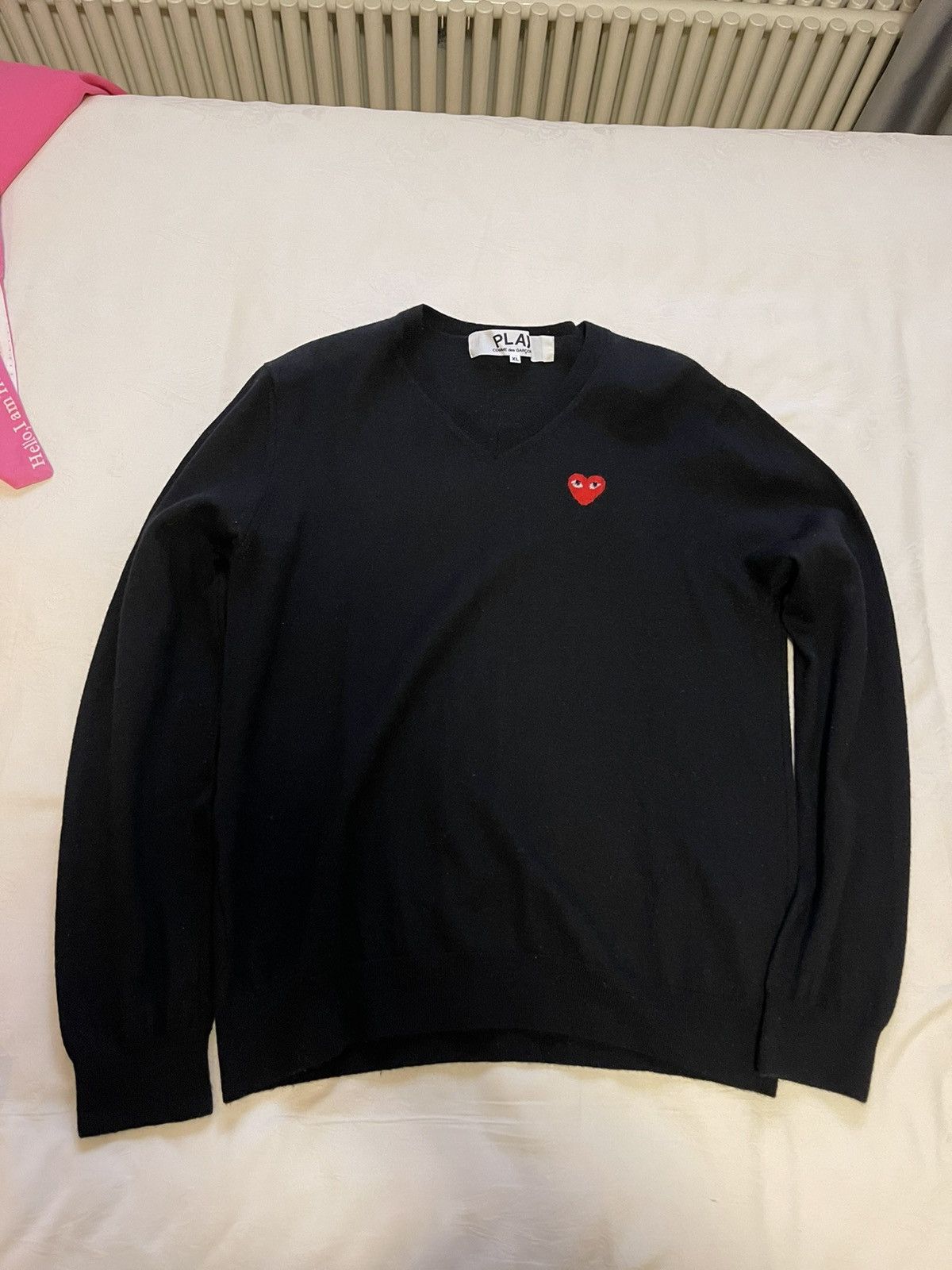 Comme des Garcons × Comme des Garcons Homme Plus × Japanese Brand COMME des GARÇONS PLAY black knit sweater Size US M / EU 48-50 / 2 - 1 Thumbnail