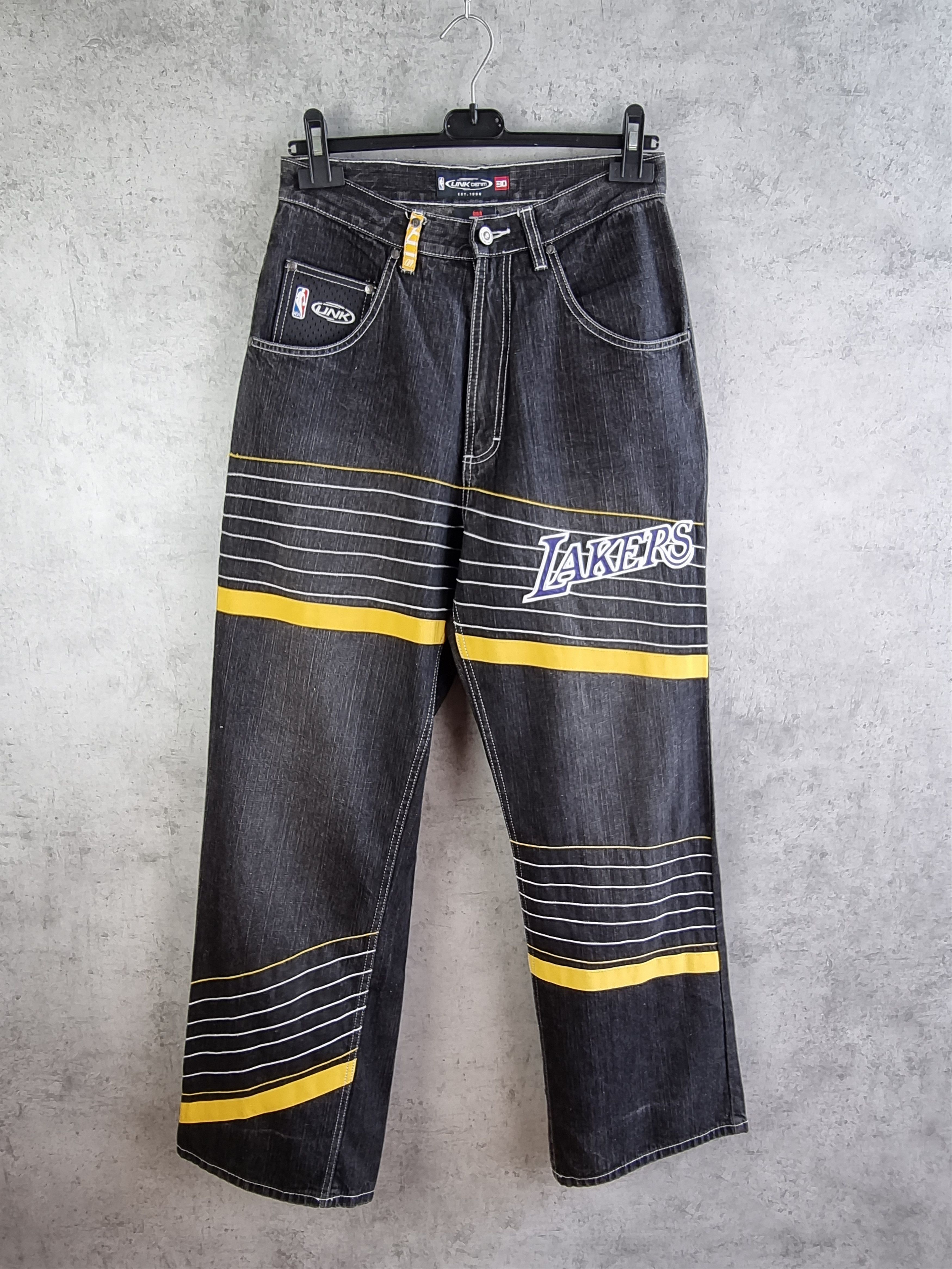 NBA × Vintage 90s Los Angeles Lakers Big logo Vintage Denim Pant Size US 30 / EU 46 - 11 Thumbnail