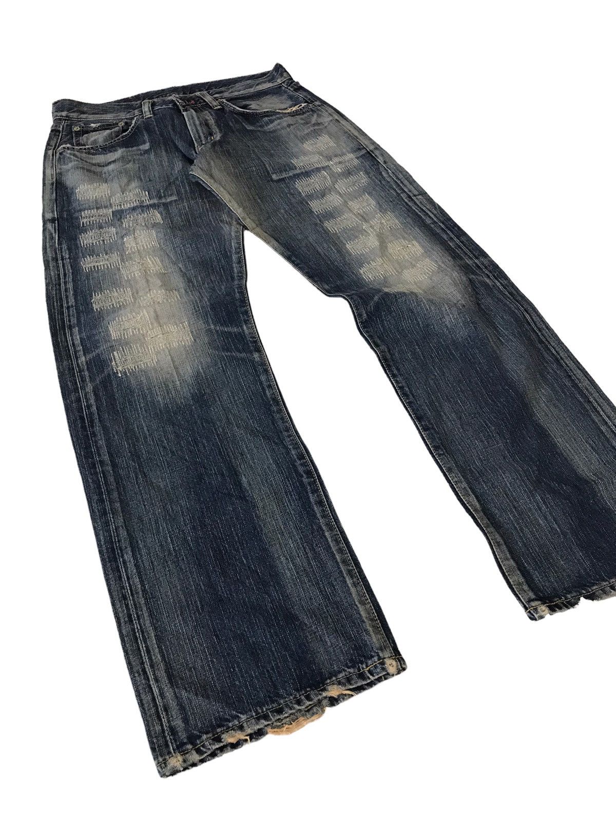 Edwin Shasiko 🔥 Vintage Edwin 504 Red Label Distressed Denim Pant⚡️ Size US 32 / EU 48 - 5 Thumbnail