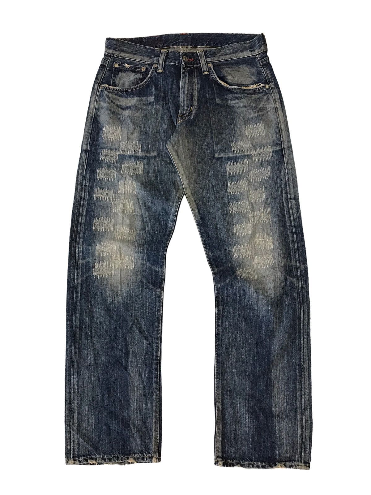 Edwin Shasiko 🔥 Vintage Edwin 504 Red Label Distressed Denim Pant⚡️ Size US 32 / EU 48 - 2 Thumbnail