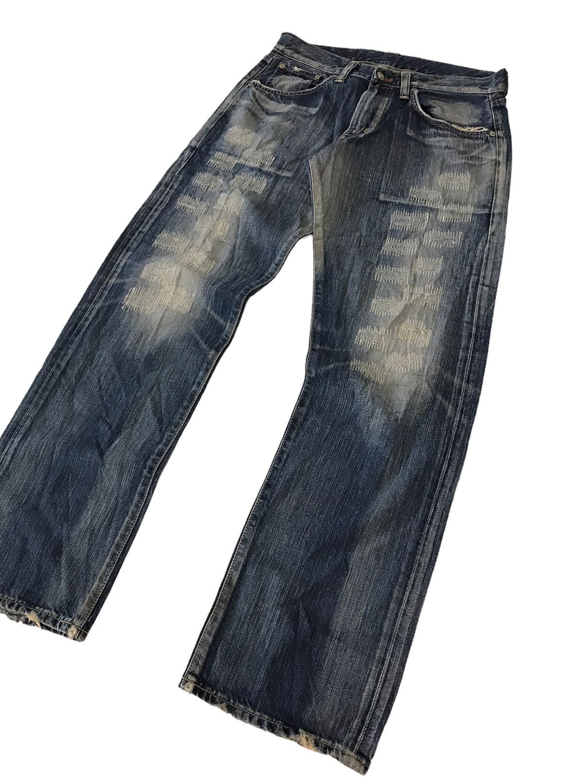 Edwin Shasiko 🔥 Vintage Edwin 504 Red Label Distressed Denim Pant⚡️ Size US 32 / EU 48 - 4 Thumbnail