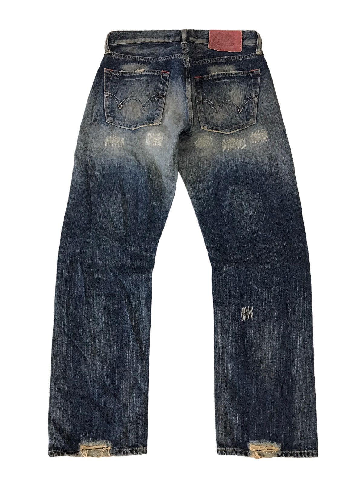 Edwin Shasiko 🔥 Vintage Edwin 504 Red Label Distressed Denim Pant⚡️ Size US 32 / EU 48 - 9 Thumbnail