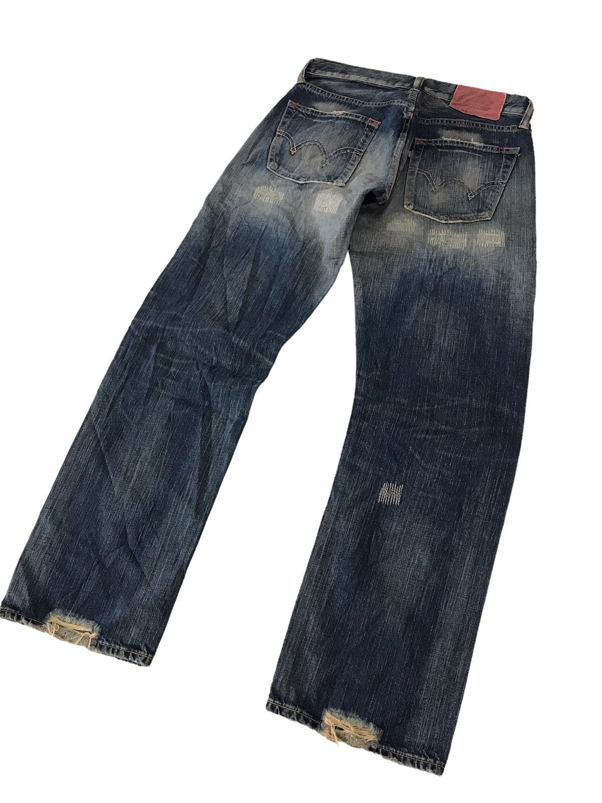 Edwin Shasiko 🔥 Vintage Edwin 504 Red Label Distressed Denim Pant⚡️ Size US 32 / EU 48 - 10 Thumbnail