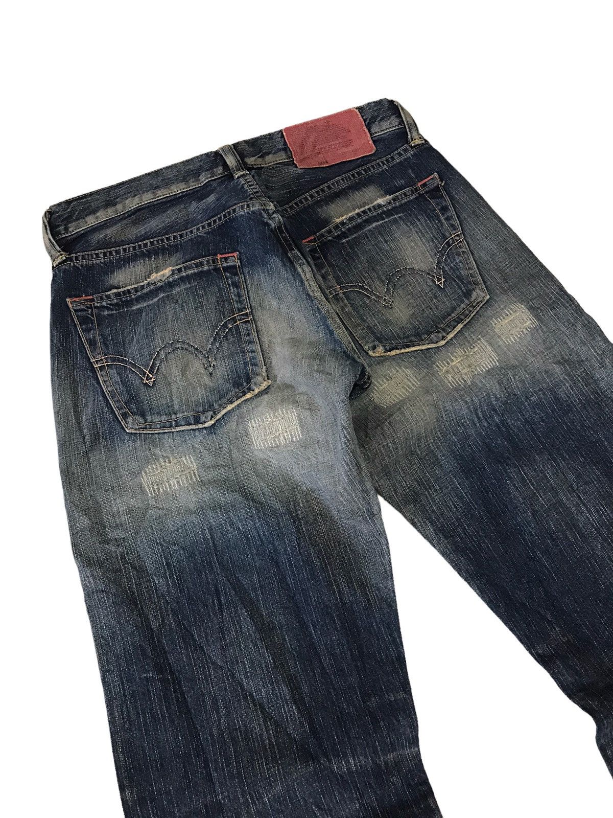 Edwin Shasiko 🔥 Vintage Edwin 504 Red Label Distressed Denim Pant⚡️ Size US 32 / EU 48 - 11 Thumbnail