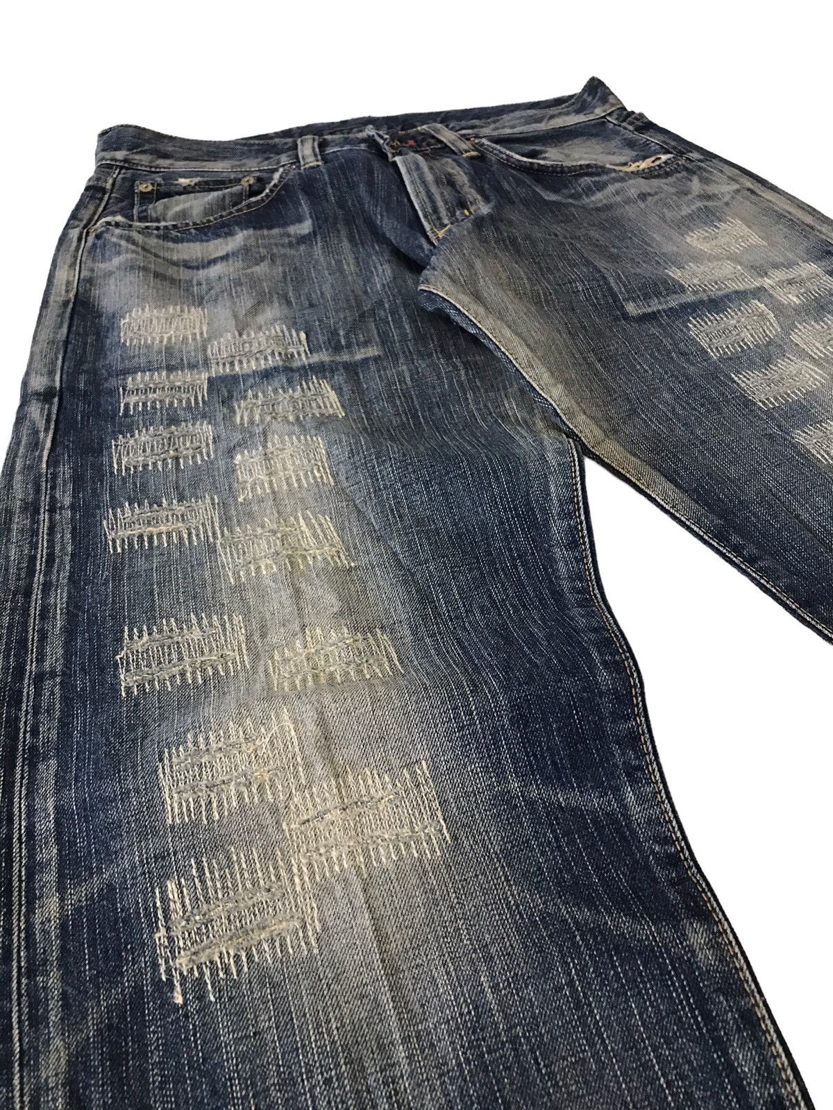 Edwin Shasiko 🔥 Vintage Edwin 504 Red Label Distressed Denim Pant⚡️ Size US 32 / EU 48 - 6 Thumbnail