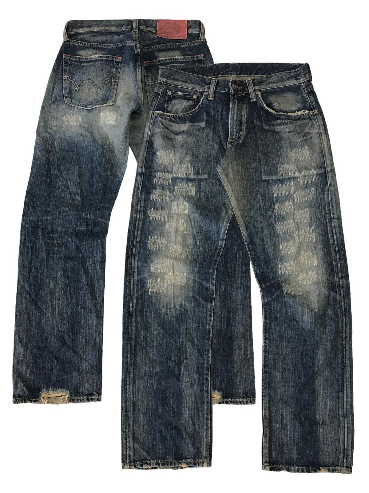 Edwin Shasiko 🔥 Vintage Edwin 504 Red Label Distressed Denim Pant⚡️ Size US 32 / EU 48 - 1 Thumbnail