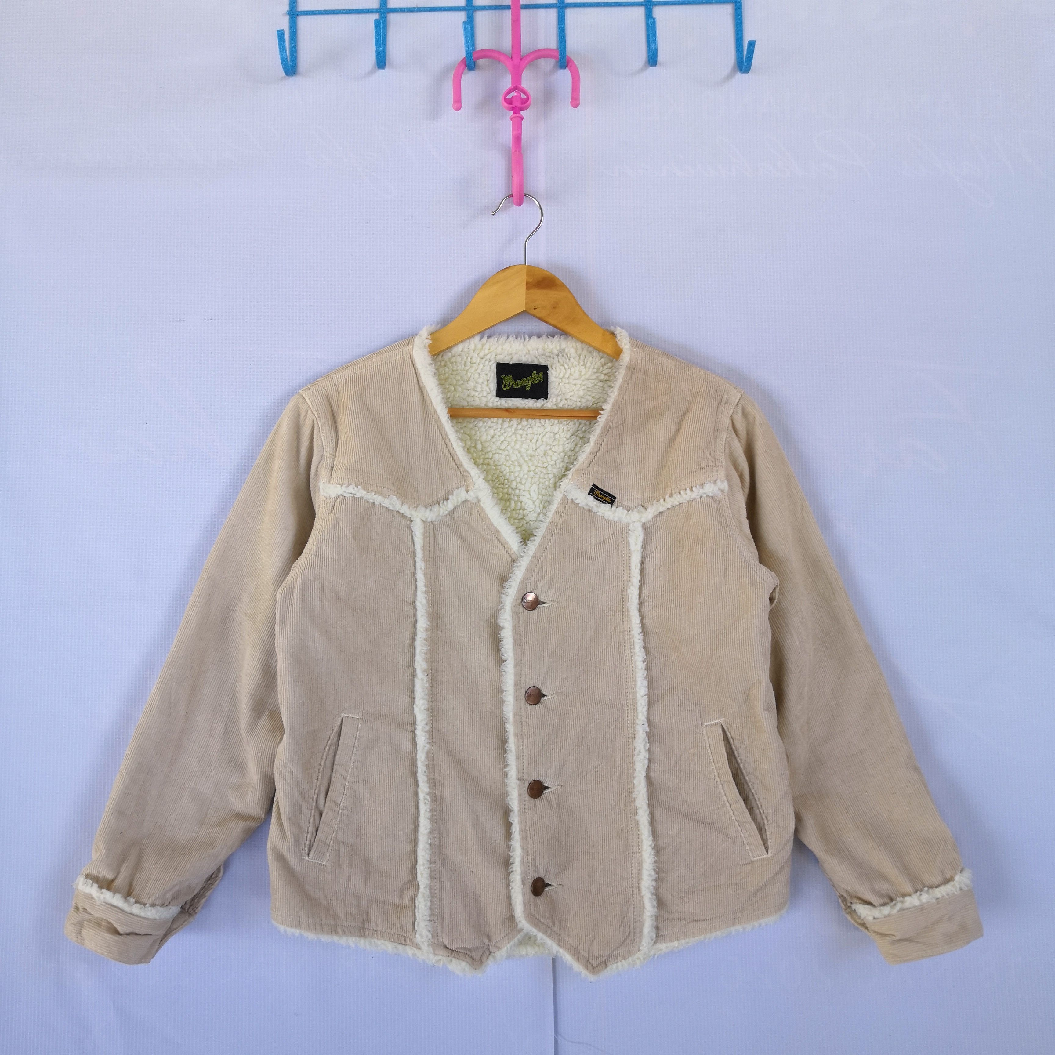Vintage Wrangler Corduroy Jacket with Shearling Fleece Inner Jacket Size US M / EU 48-50 / 2 - 2 Thumbnail