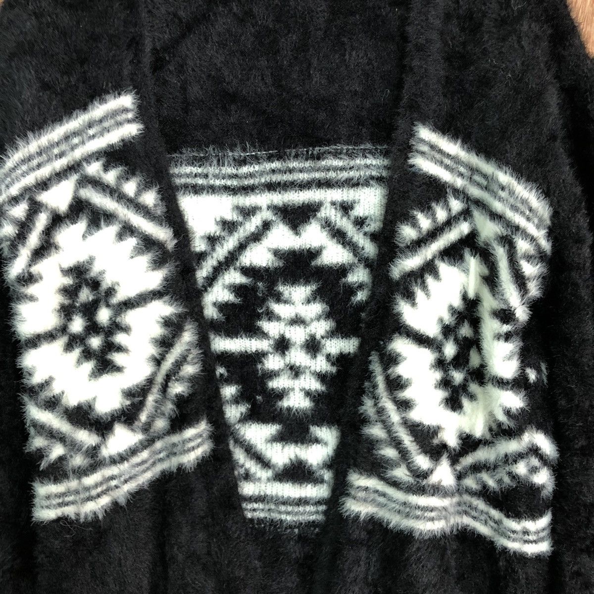 Homespun Knitwear × Japanese Brand Bliatorm cardigan Navajo Mohair Shag Shaggy knitwear #c393 Size US M / EU 48-50 / 2 - 5 Thumbnail