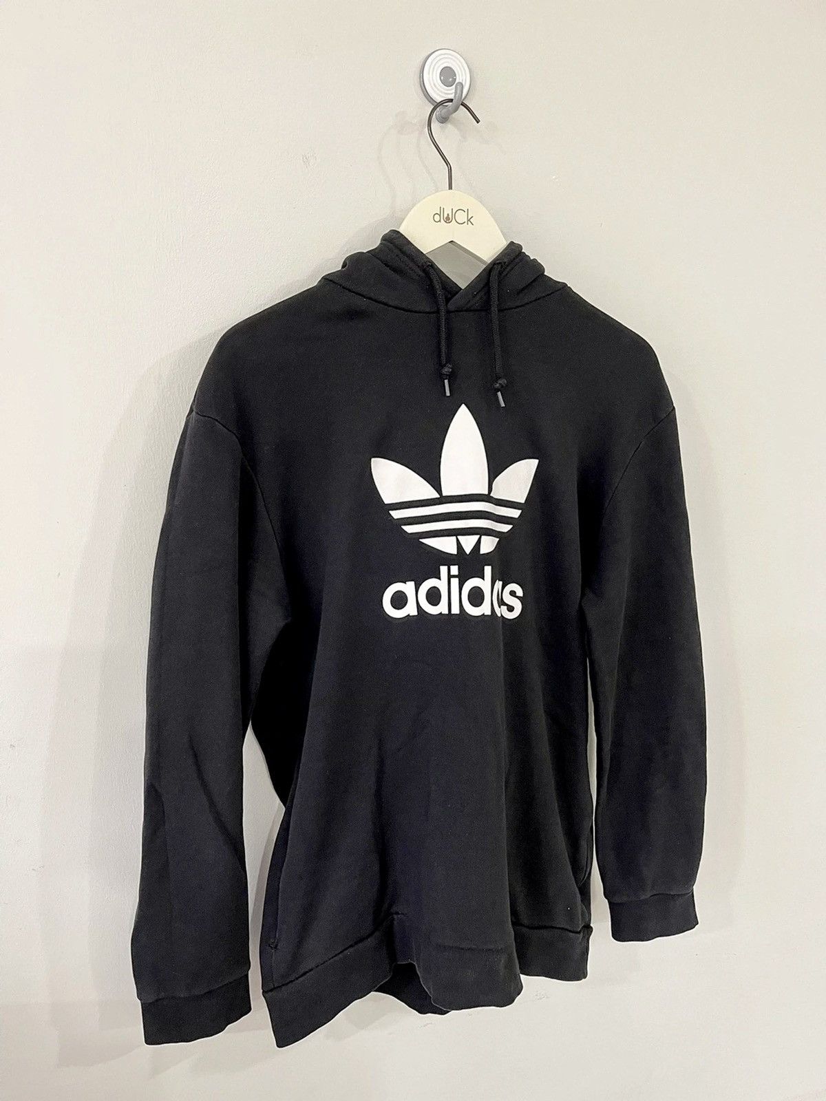 Adidas × Vintage VINTAGE ADIDAS TREFOIL HOODIE BIG LOGO FRONT ALL BLACKS Size US L / EU 52-54 / 3 - 2 Thumbnail